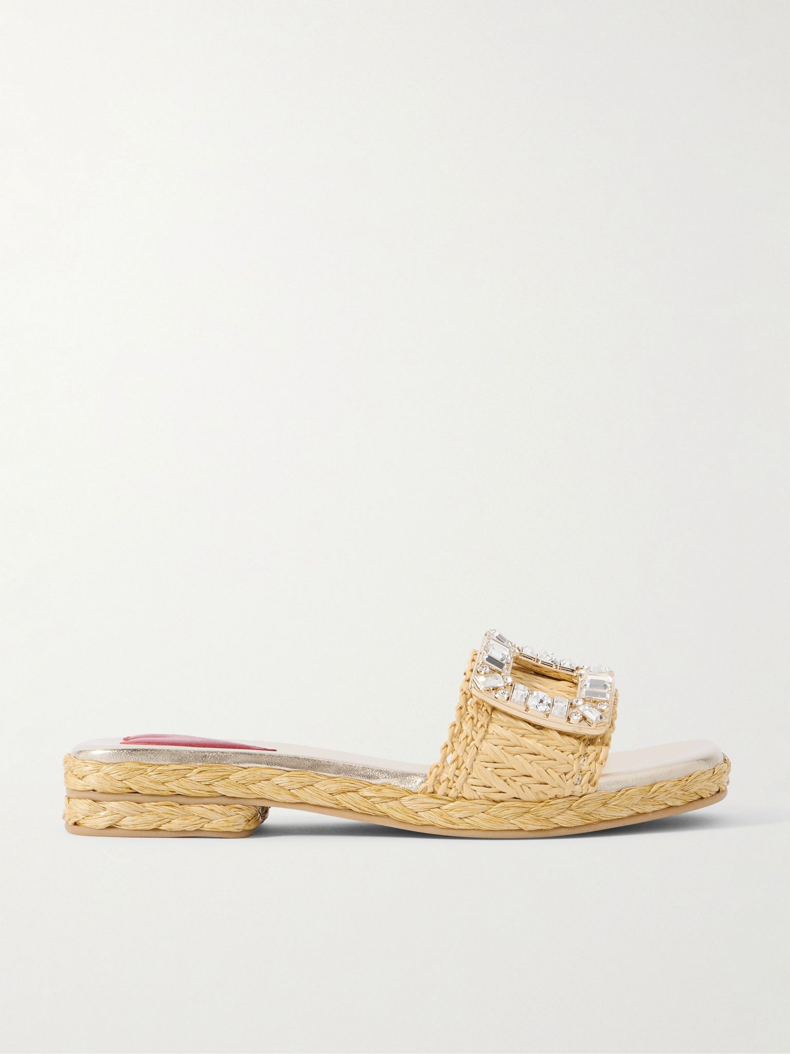 25 crystal-embellished raffia sandals Sand - 1