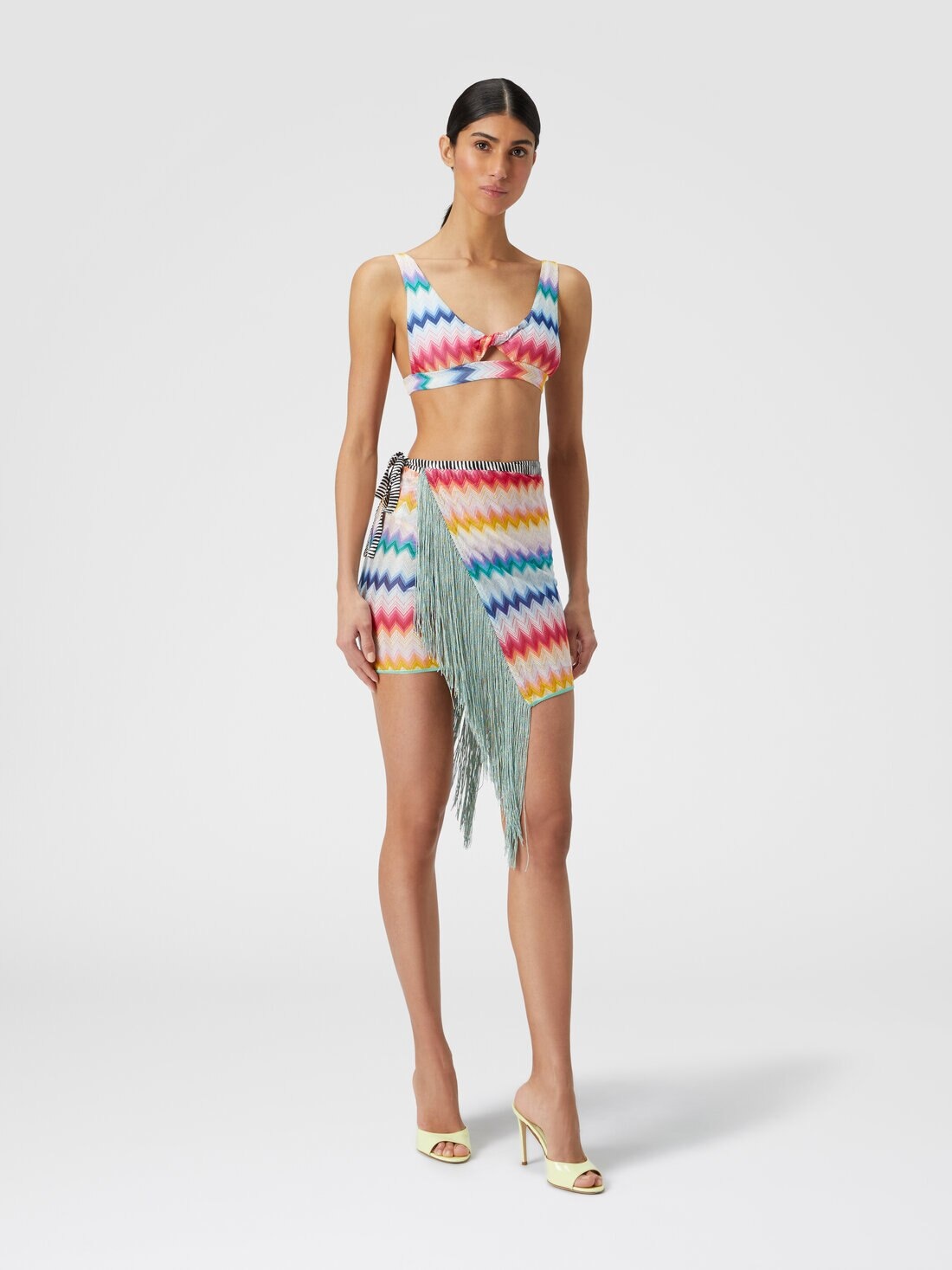 Viscose chevron sarong with lurex - 2