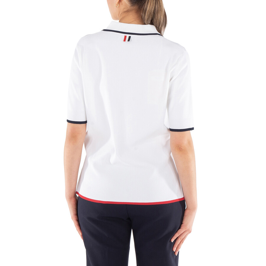 Thom Browne Boxy Viscose Tipping Polo Shirt - 3
