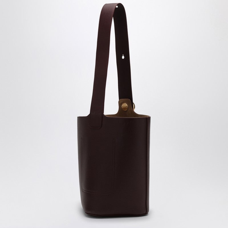 Loewe Burgundy Colour Calfskin Pebble Bucket Medium Bag Women - 3