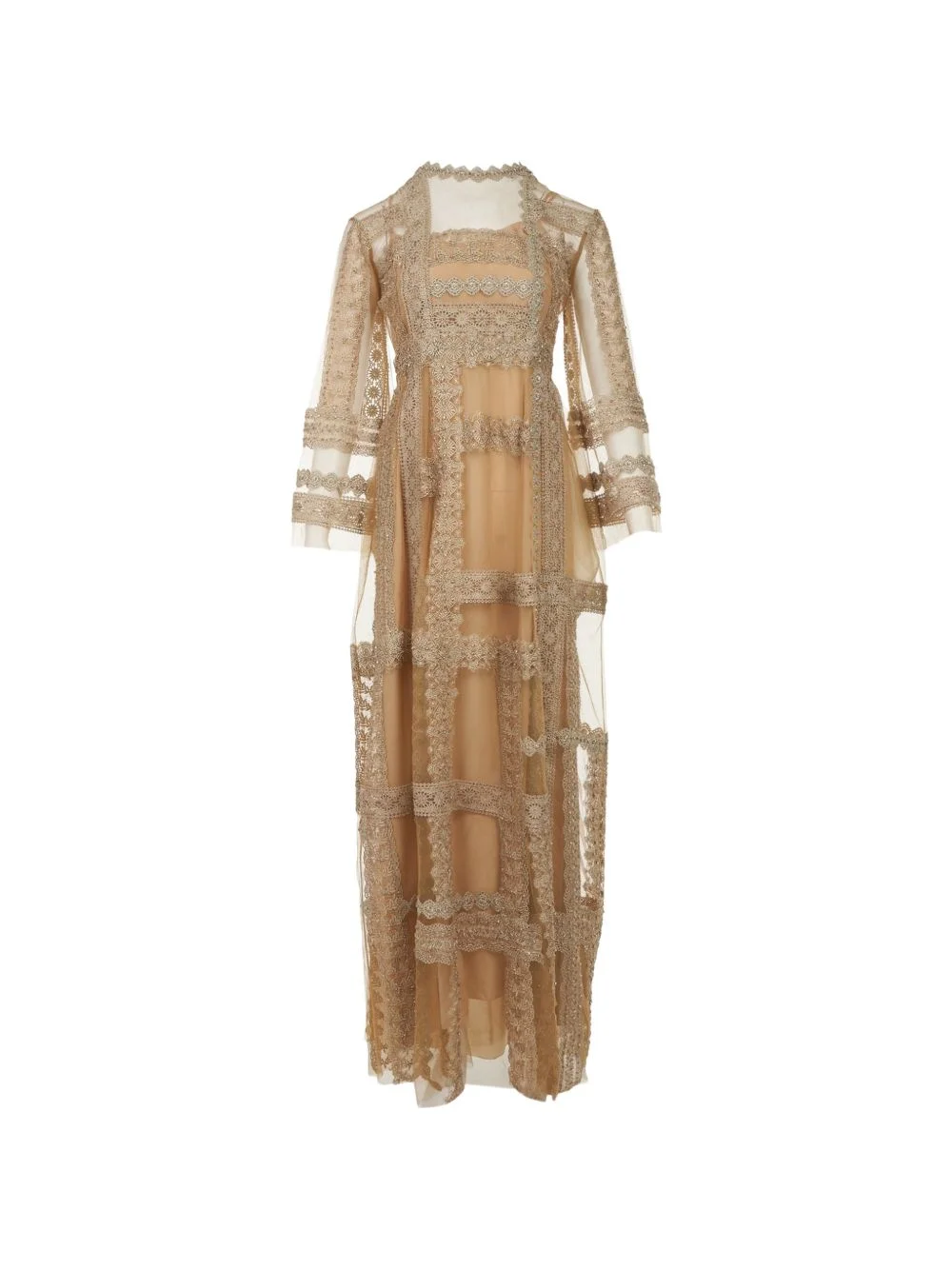 lace embroidered dress - 1