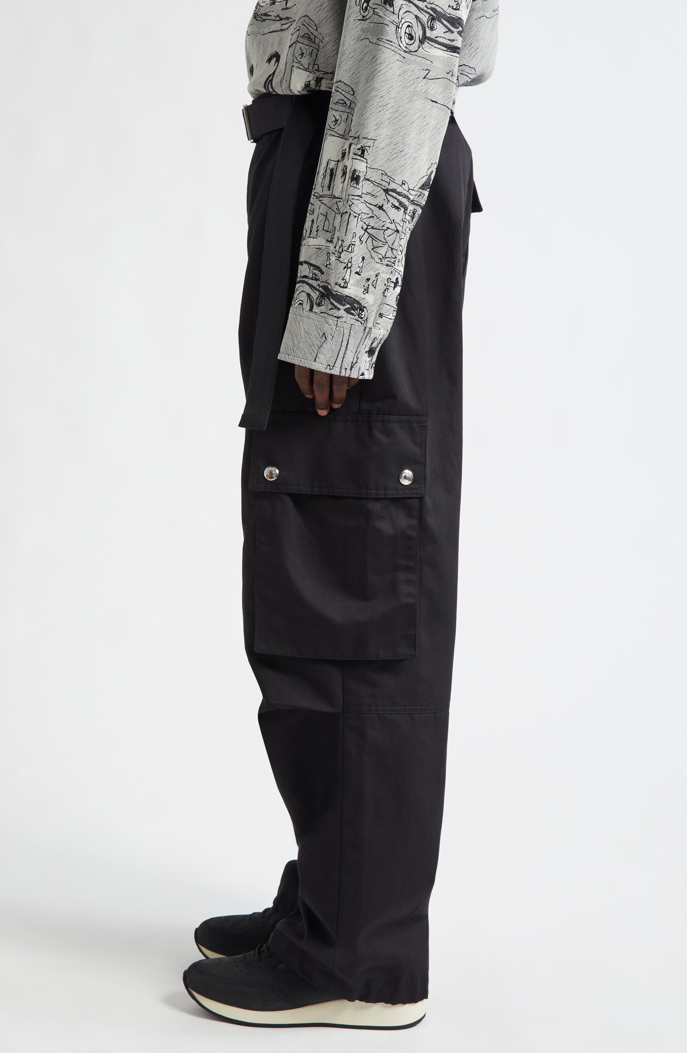 Jacquemus Le Cargo Cotton & Linen Pants in Black at Nordstrom - 4