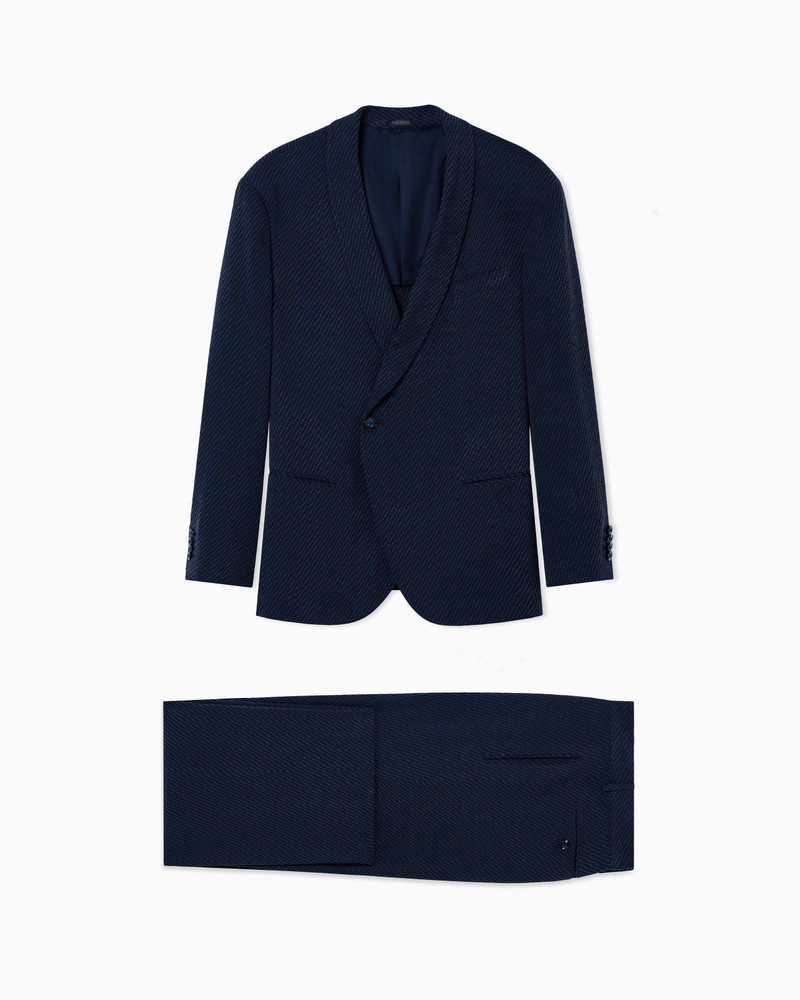CUPRO BLEND JACQUARD SUIT 1