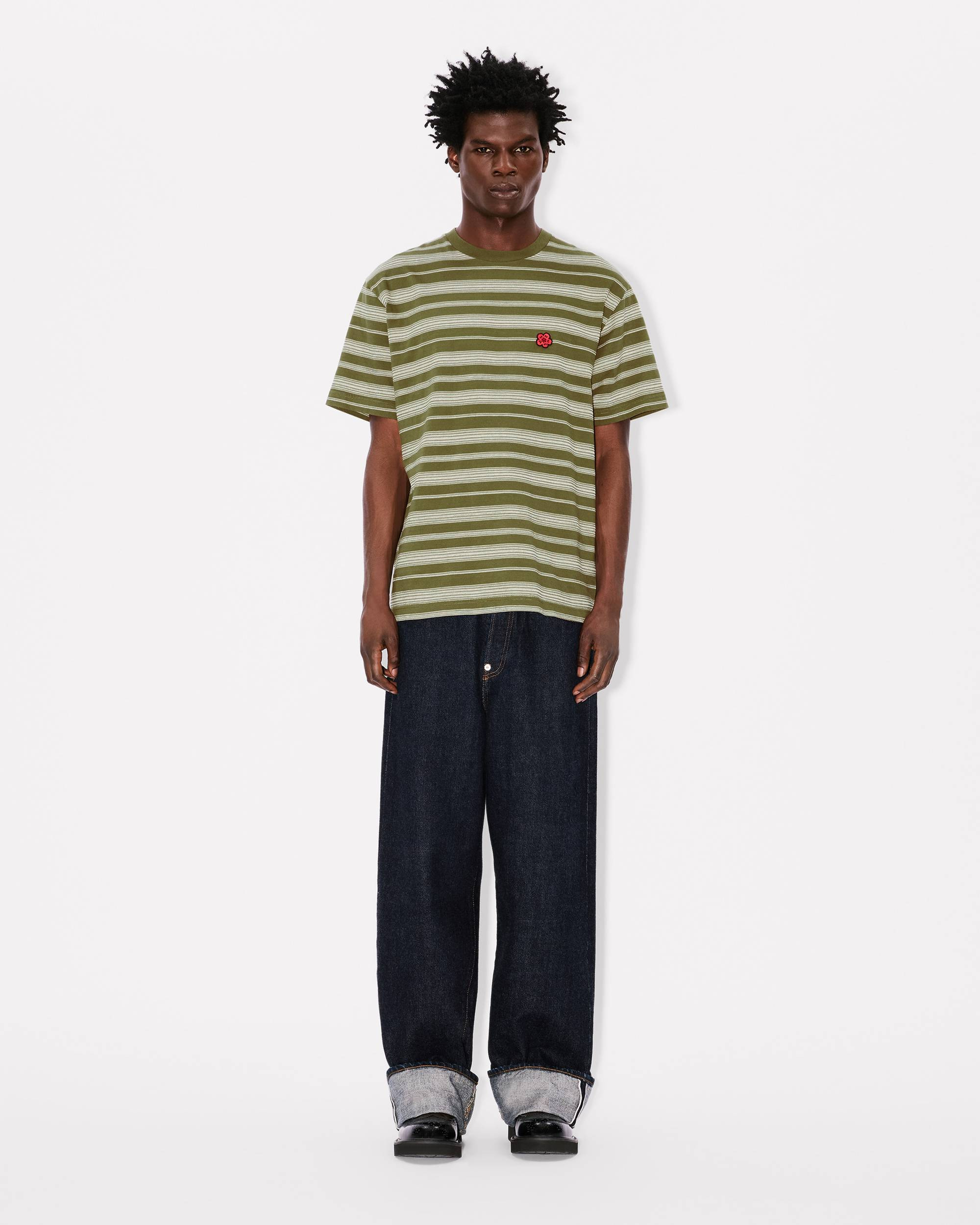 'Boke Flower' striped embroidered T-shirt in cotton - 5