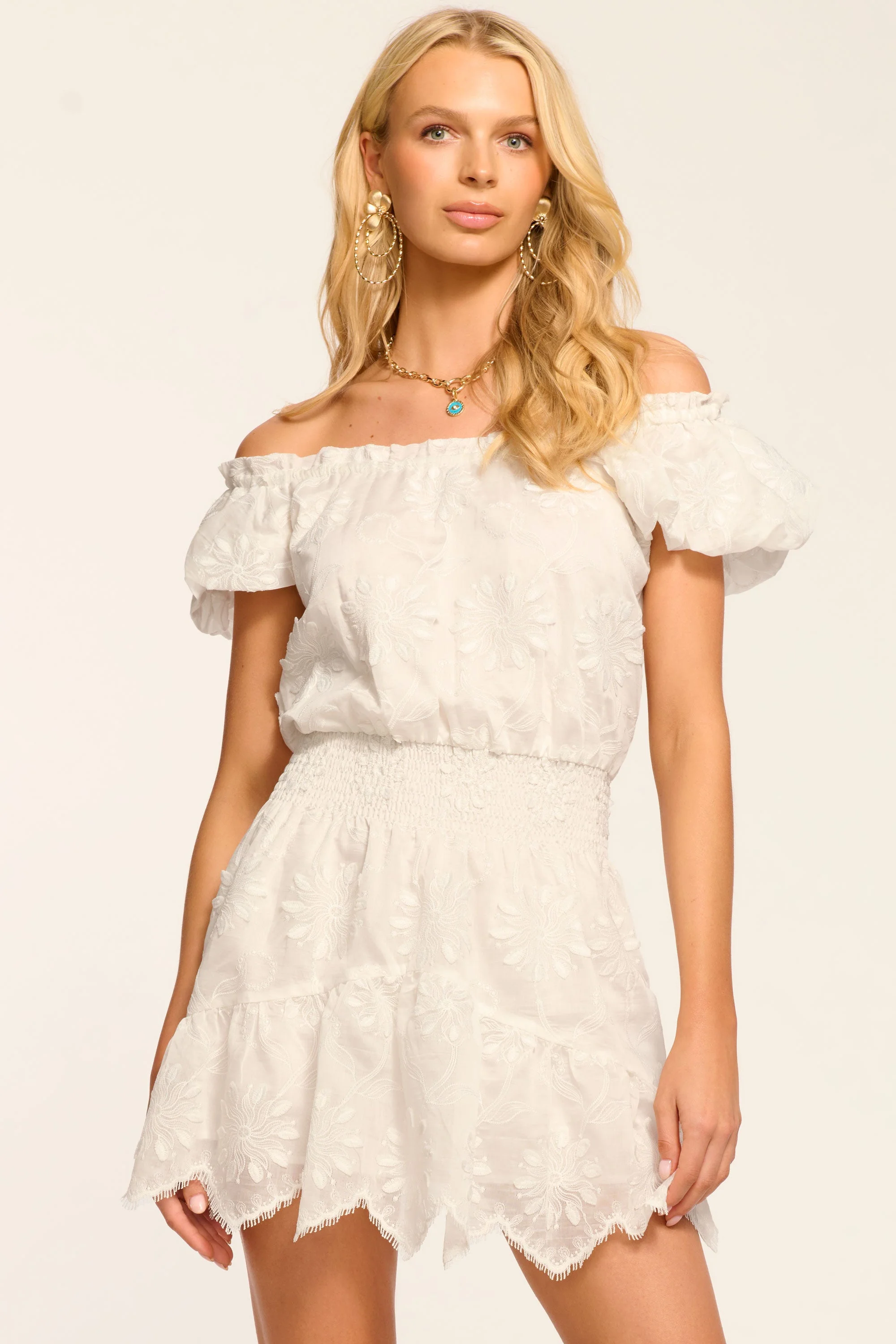 Verona Embroidered Organza Mini Dress - 1