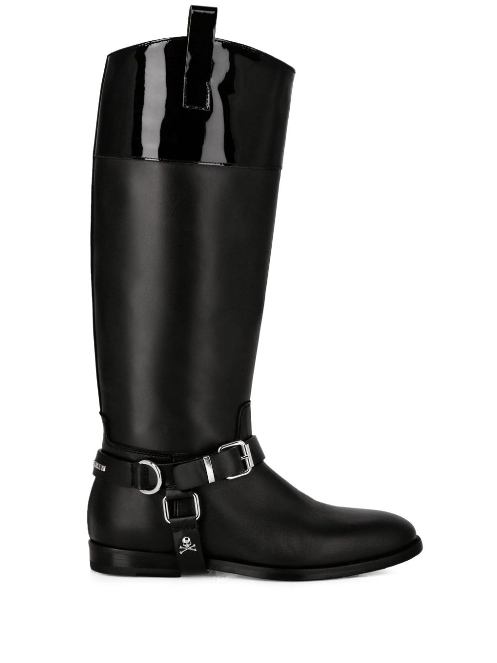 buckled leather knee-high boots - 1