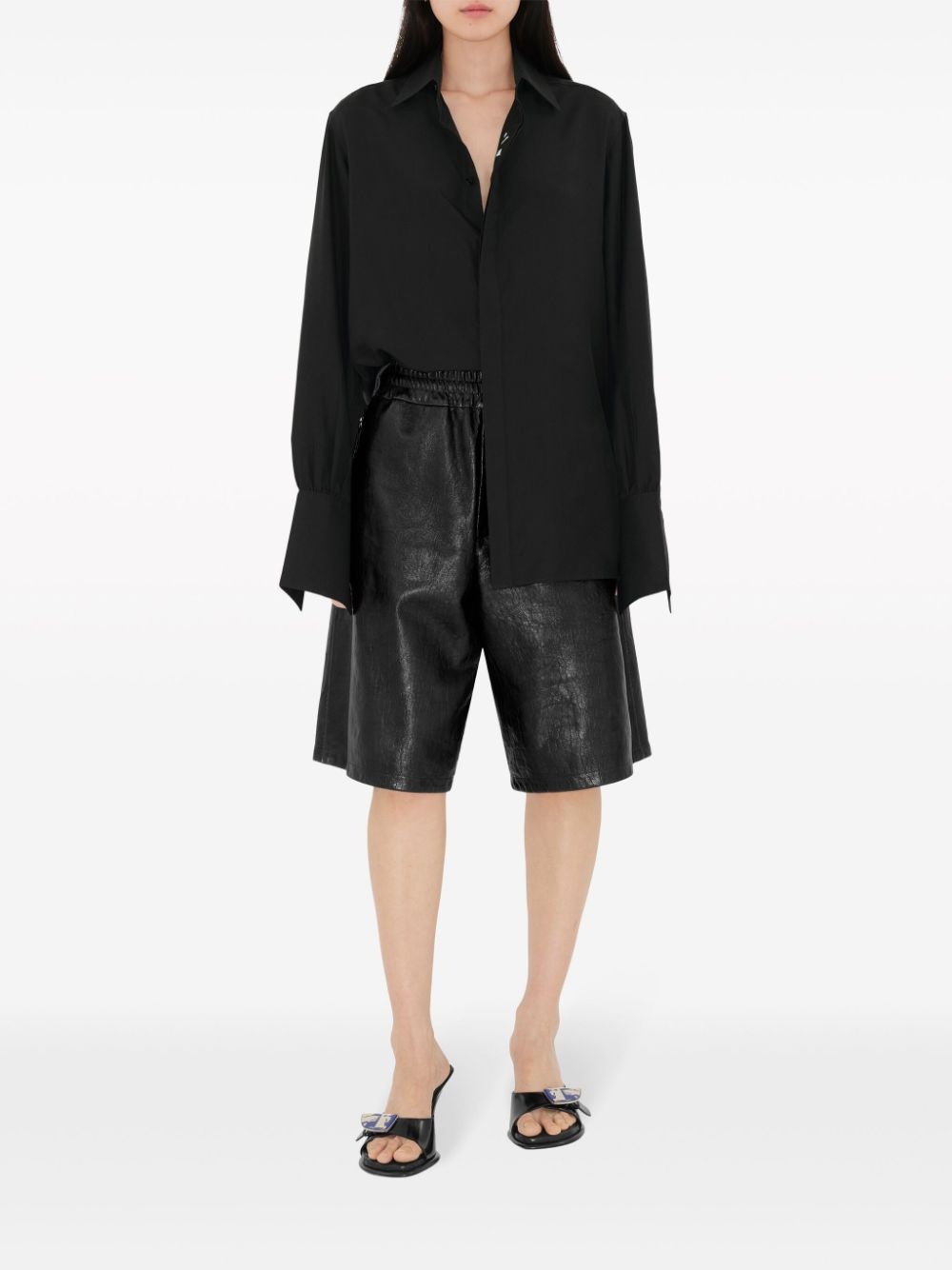 Bay leather mules - 6