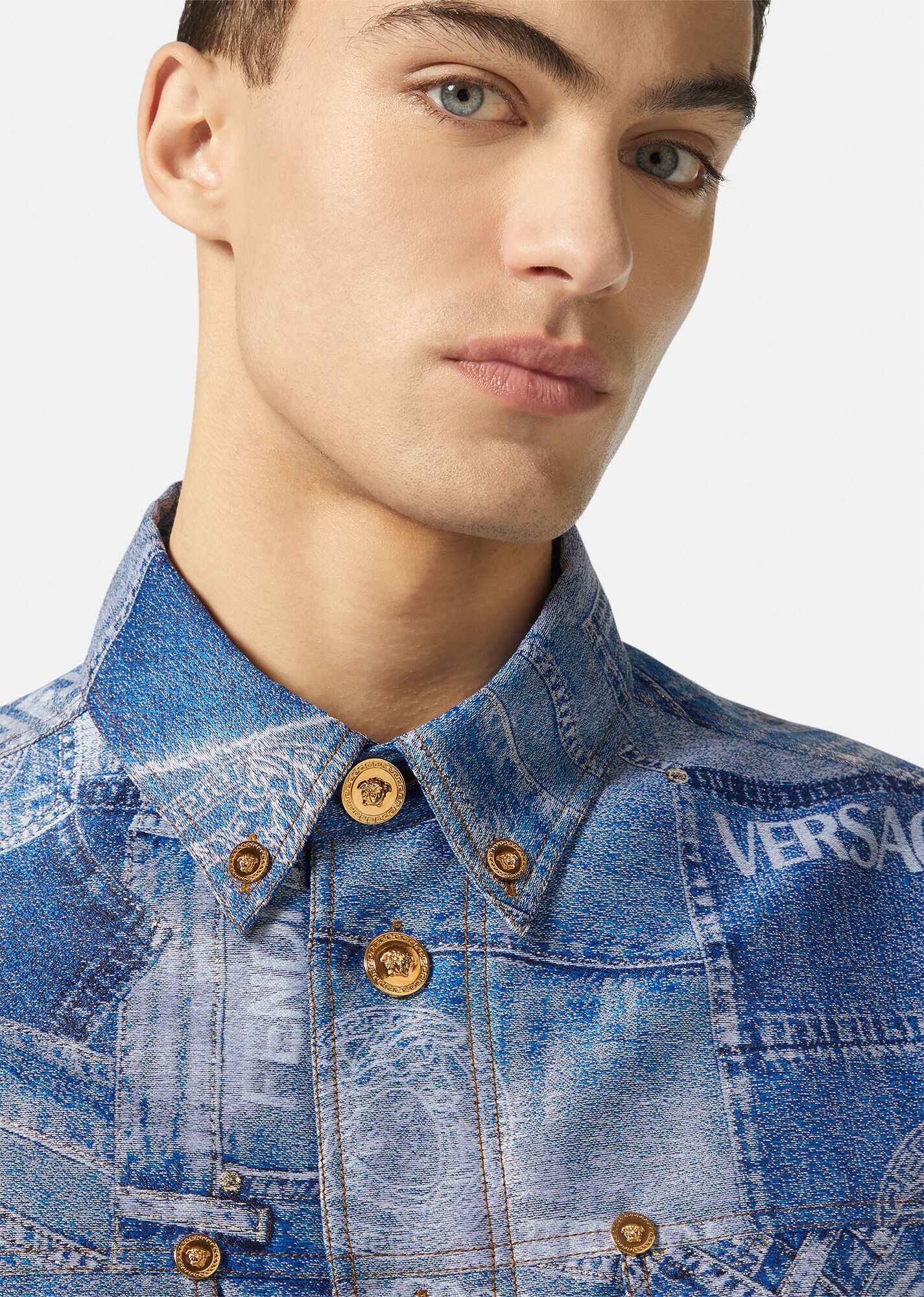 Fendace Denim Patchwork Jacquard Jacket - 5