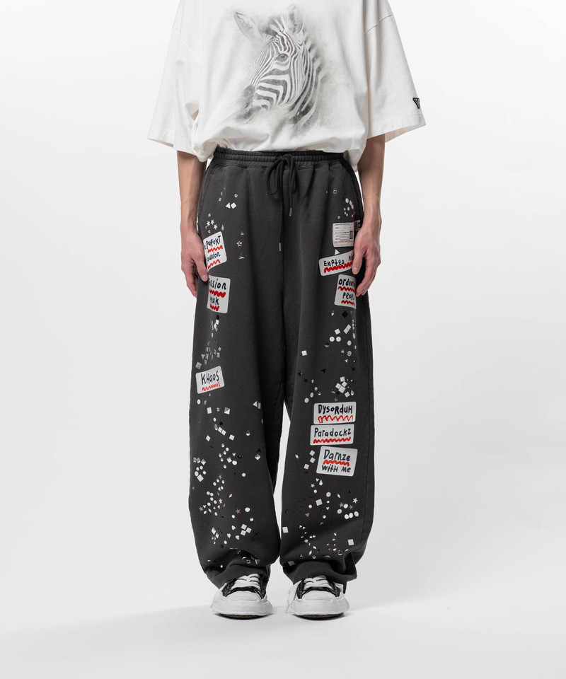 Maison MIHARAYASUHIRO Embellished Sticker Sweat Pants outlook