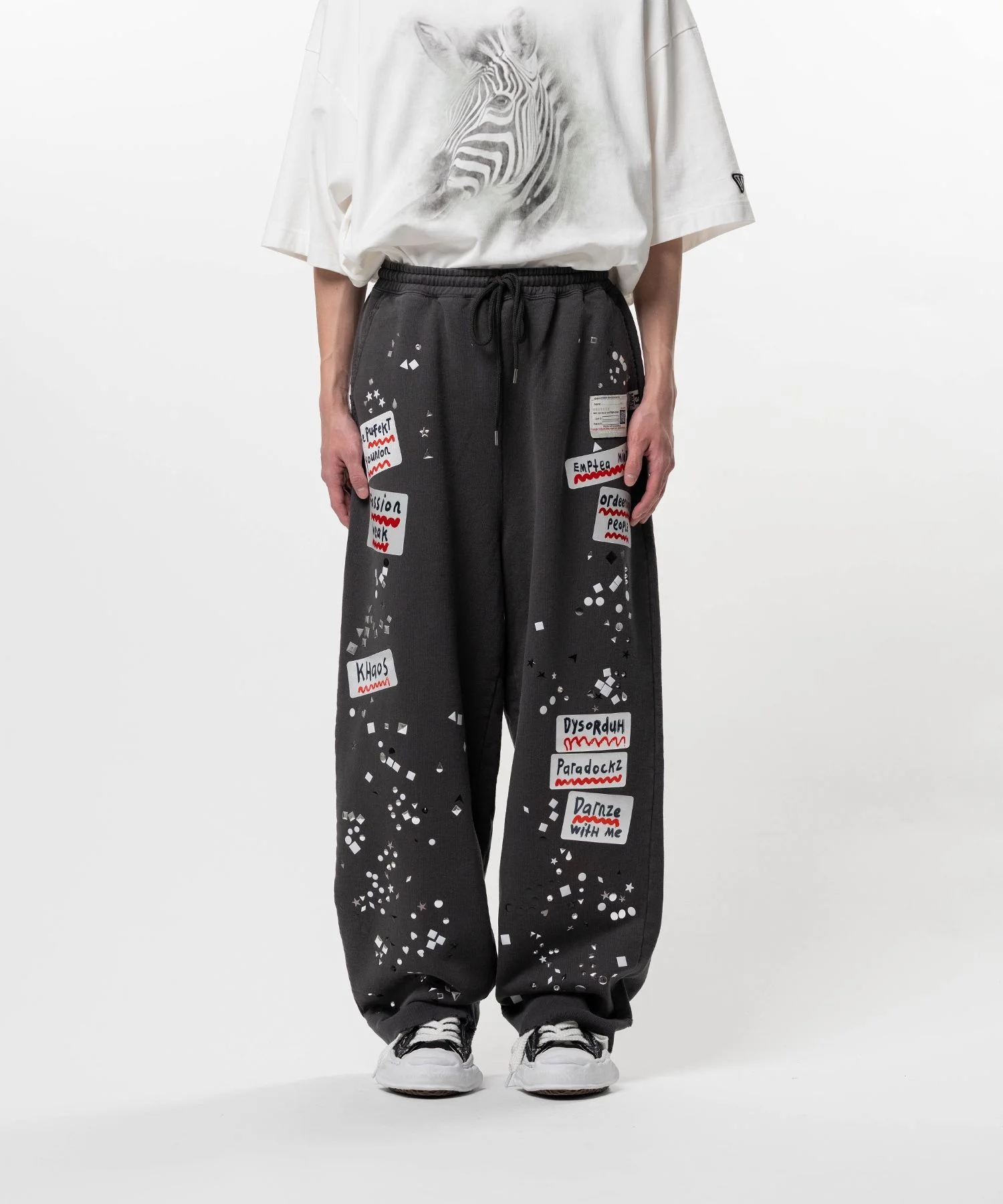 Embellished Sticker Sweat Pants - 1