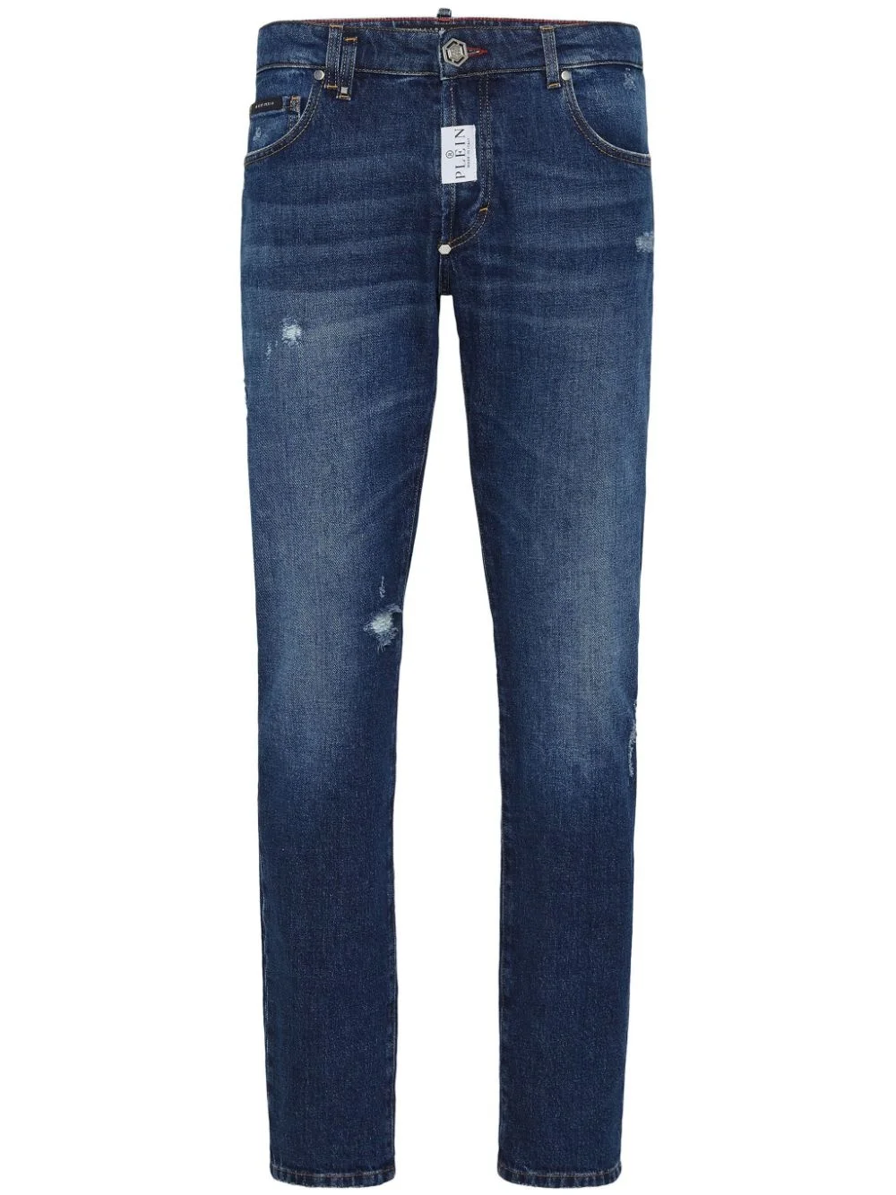 ripped-detail straight-leg jeans - 1