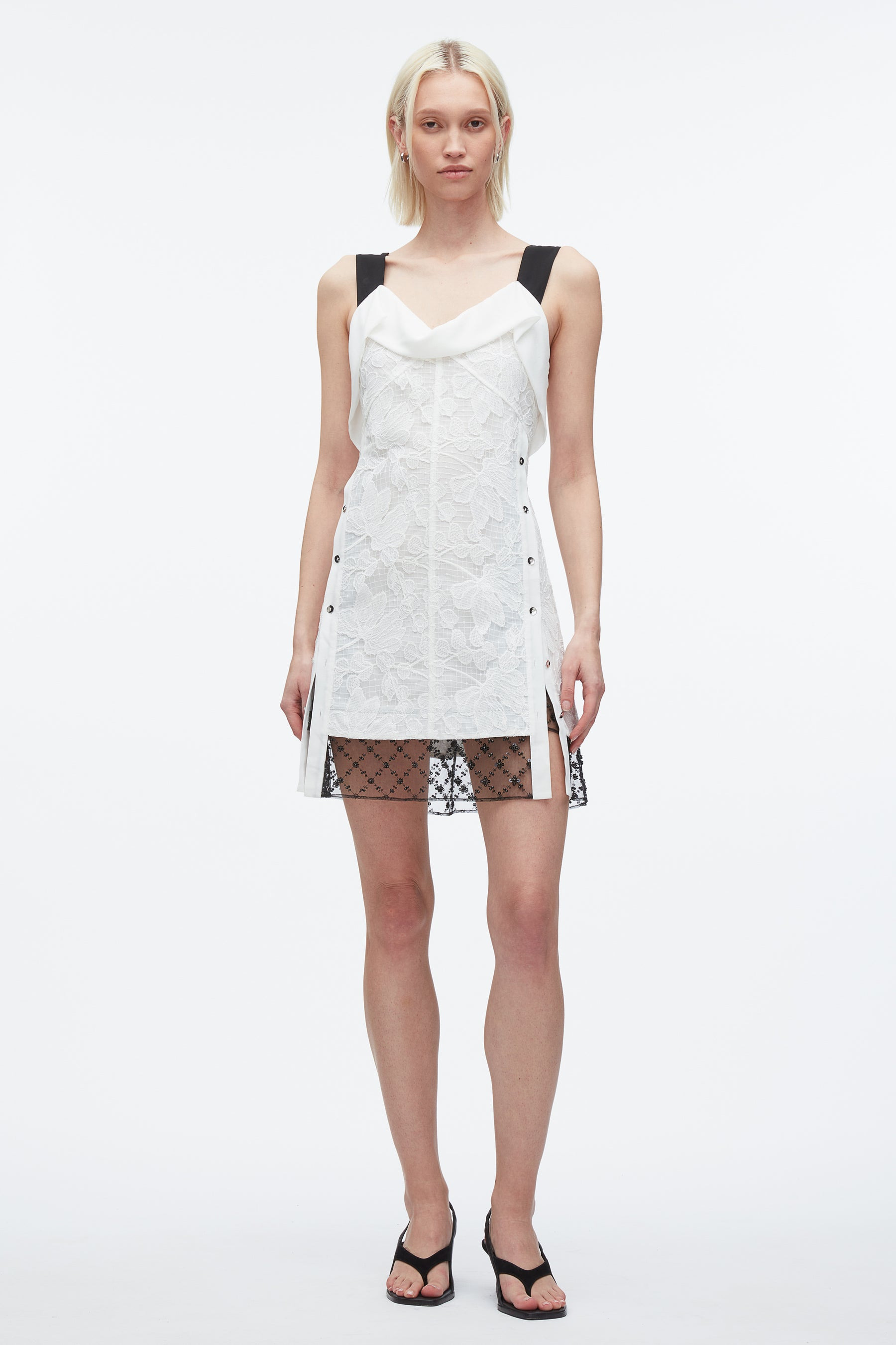 Corded Lace Mini Dress - 1