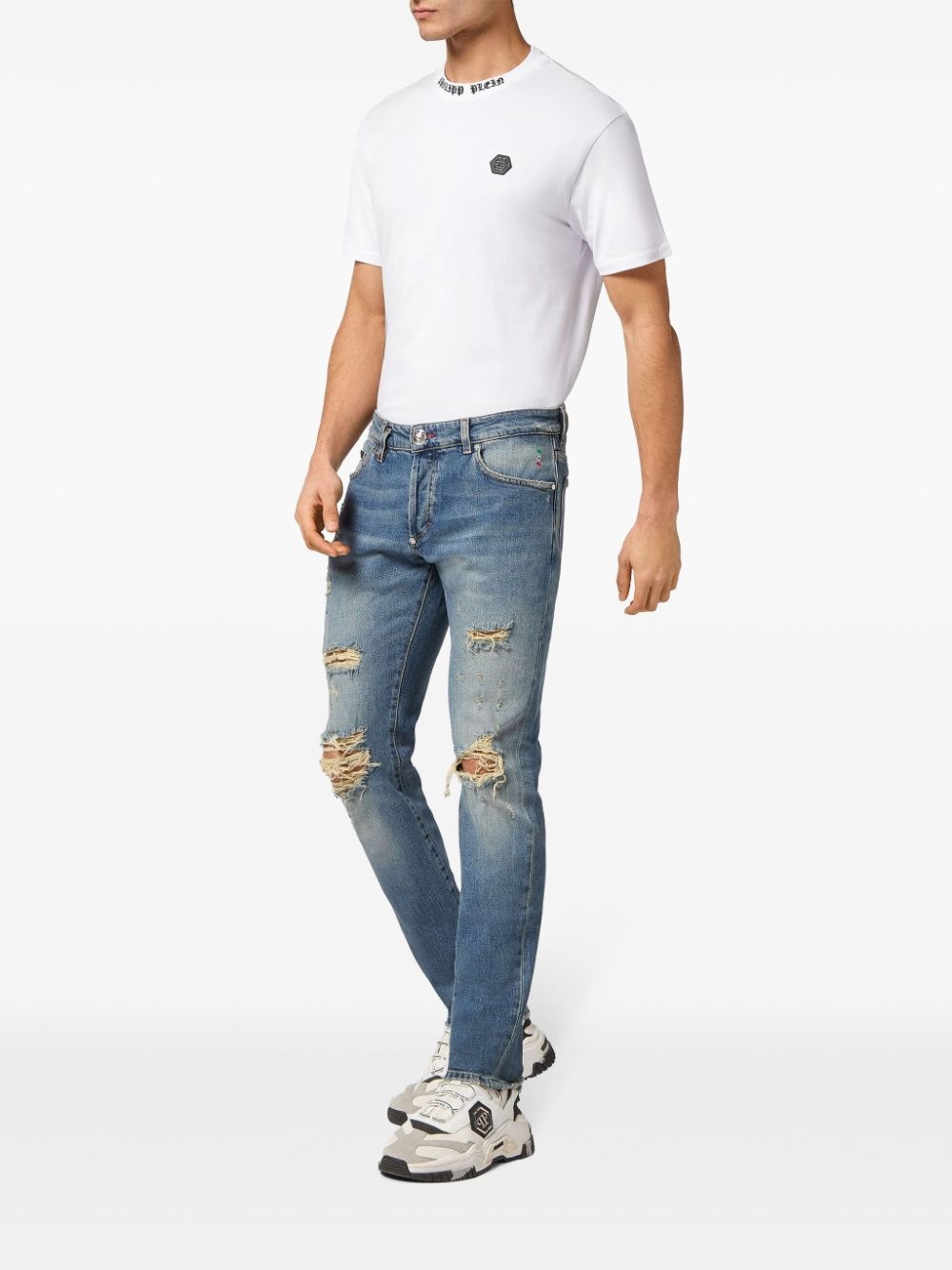 ripped-detail skinny jeans - 2