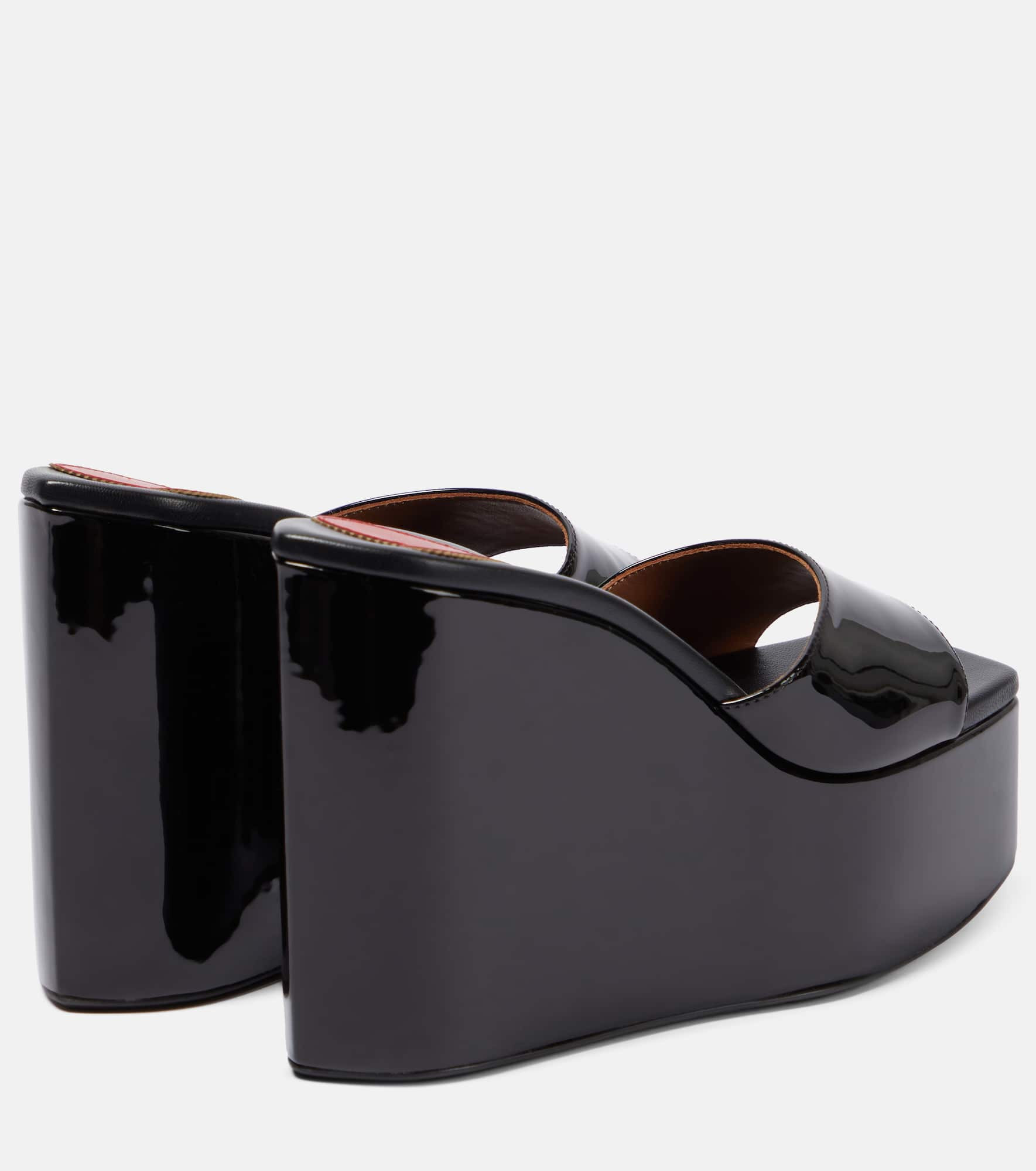 Patent leather platform wedge mules - 3