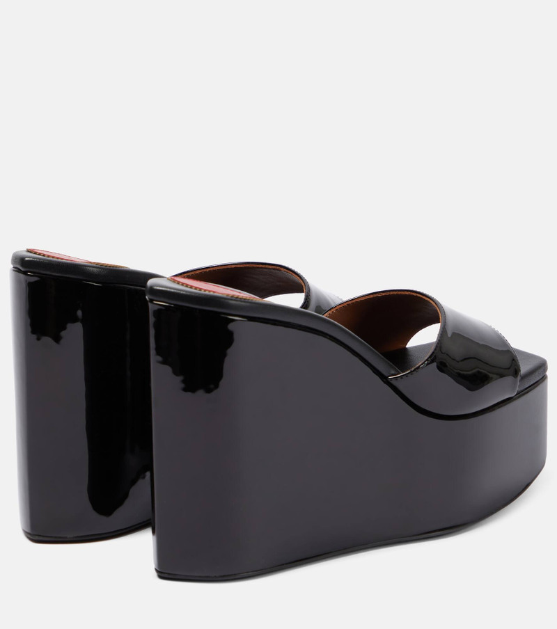 Alaïa Patent leather platform wedge mules outlook