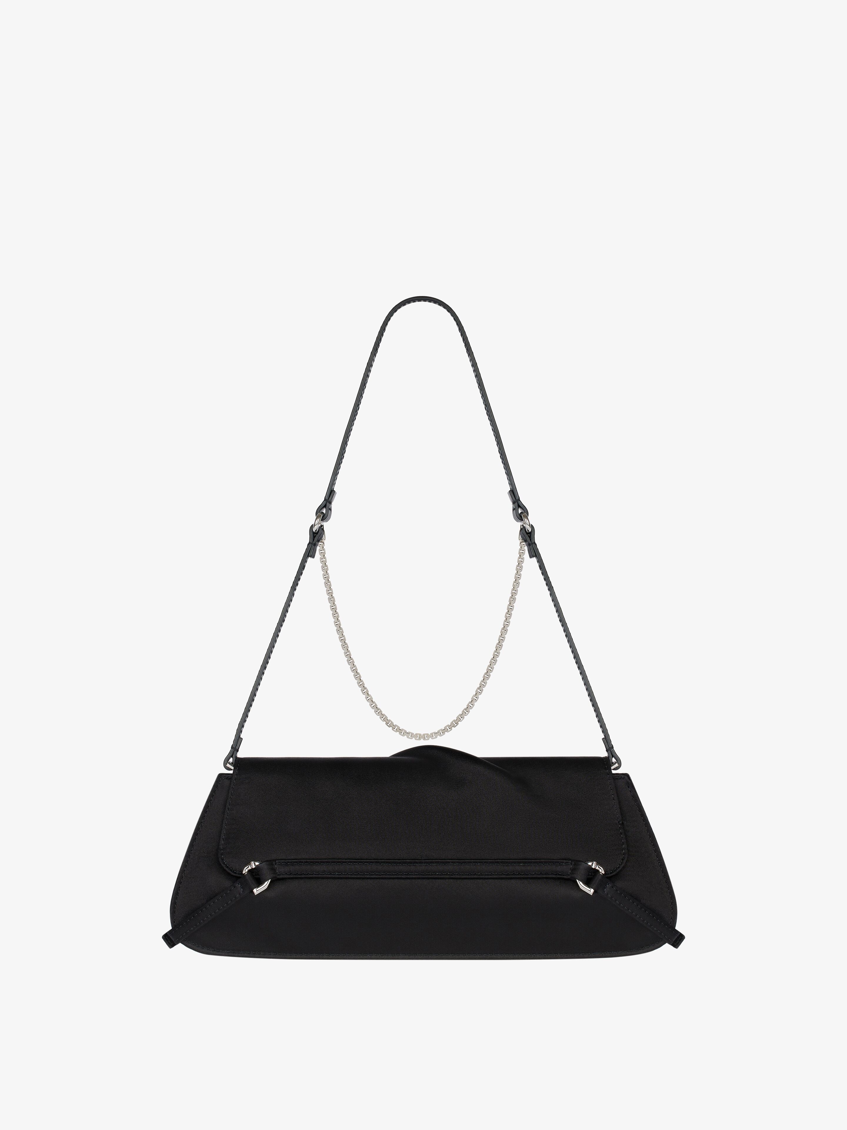 VOYOU CLUTCH BAG IN DRAPED SATIN WITH FLORAL ORNAMENT - 5