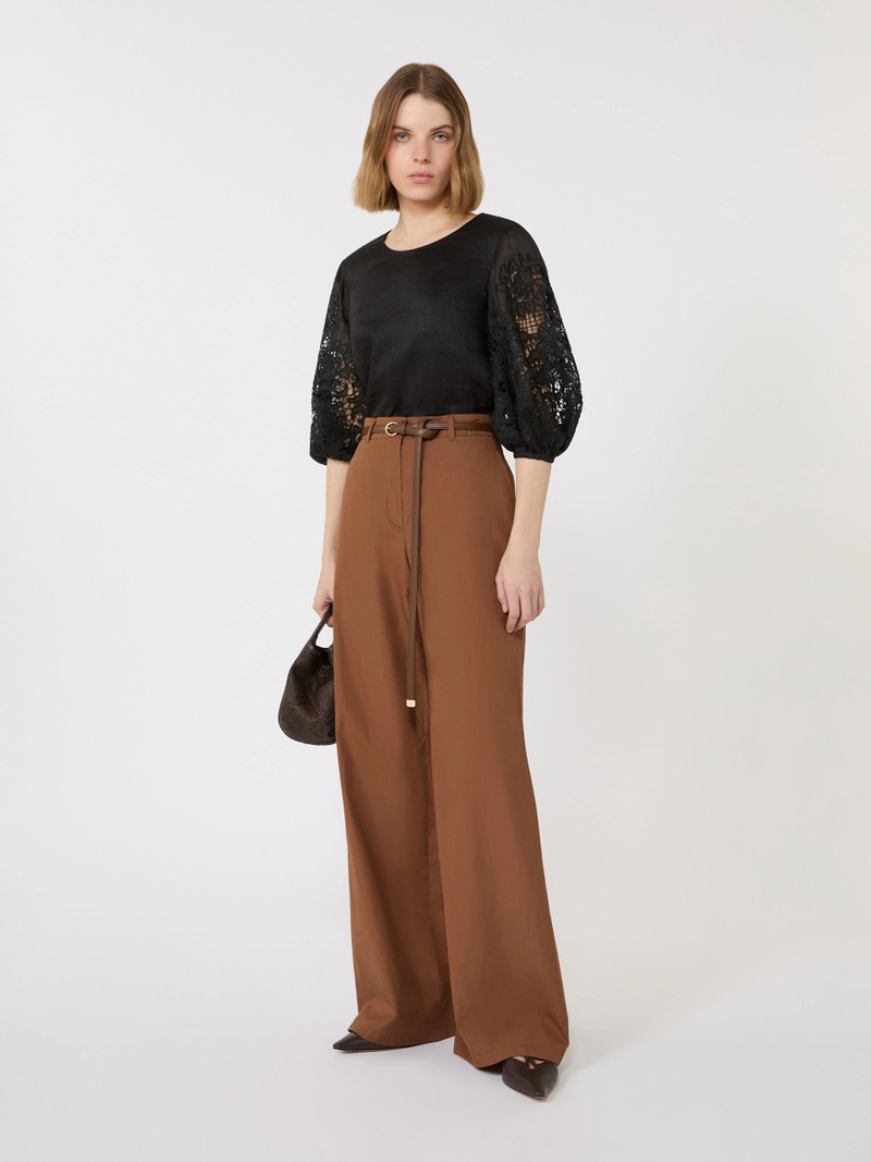 Max Mara FAREA Cotton poplin trousers - CLAY outlook