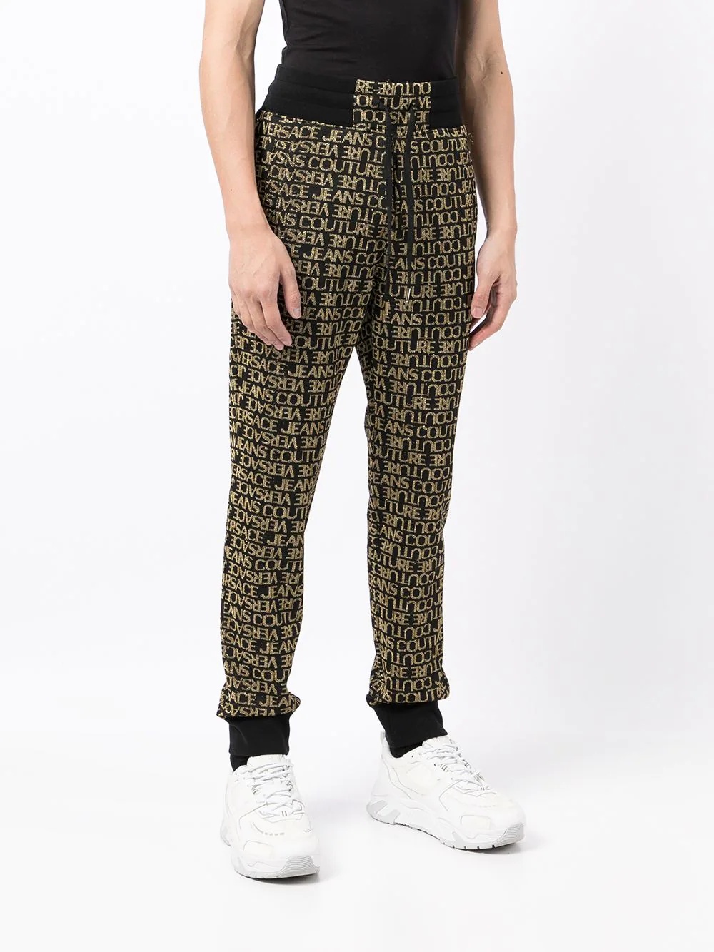 logo-embroidered cotton track pants - 3