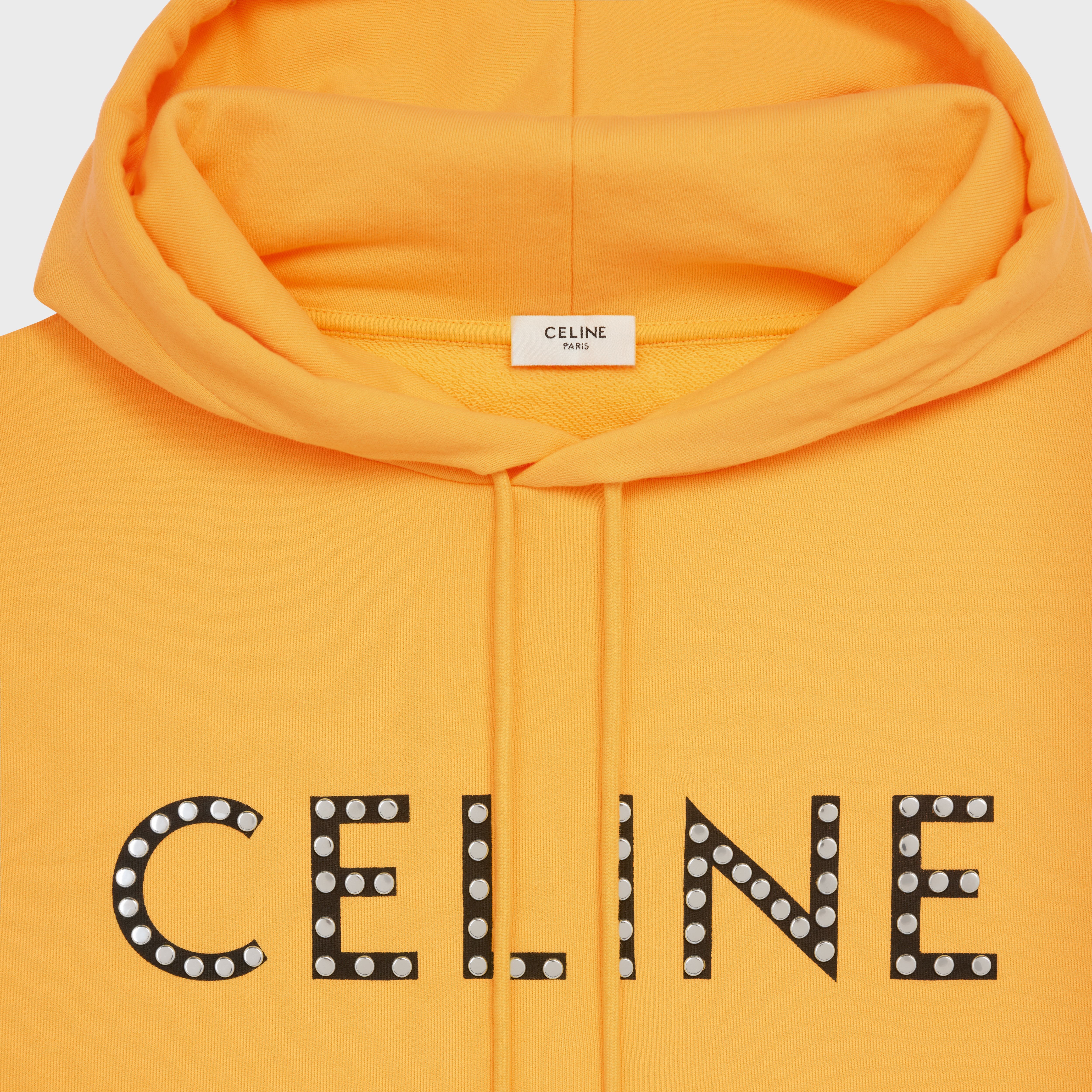 LOOSE CELINE HOODIE IN COTTON FLEECE WITH STUDS - 3