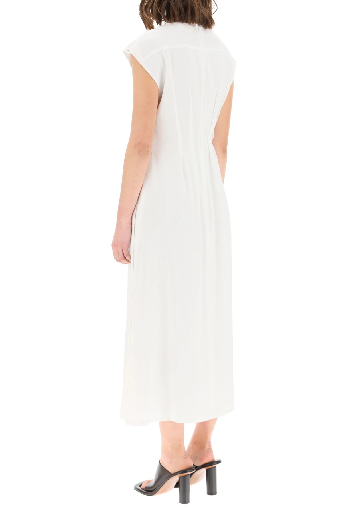 RAMIE AND VISCOSE MIDI DRESS - 4