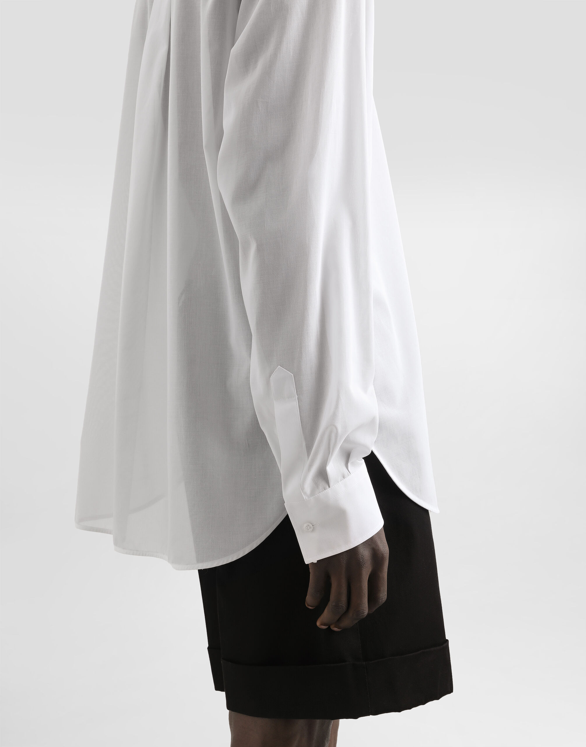 Cotton canvas mandarin shirt - 6