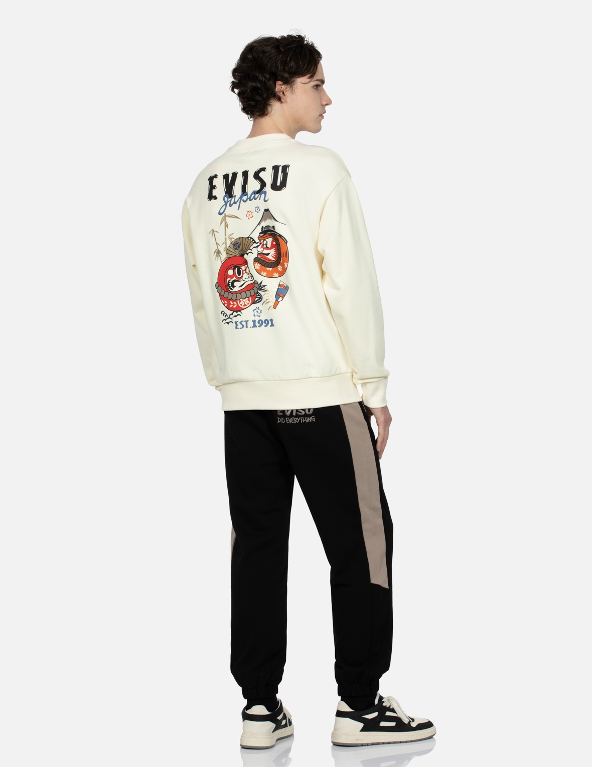 KUMADORI DARUMA PRINT RELAX FIT SWEATSHIRT - 3