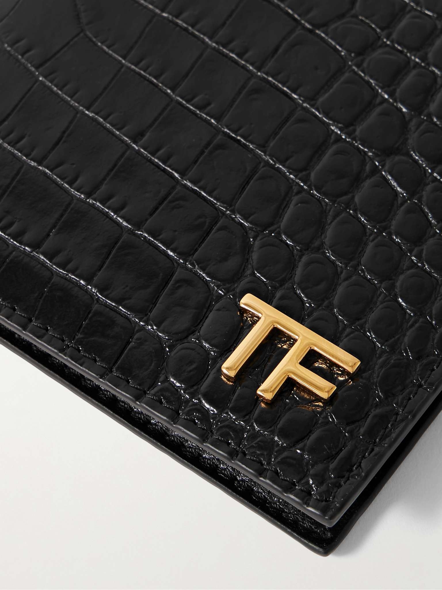 Logo-Embellished Croc-Effect Leather Billfold Wallet and Money Clip - 4