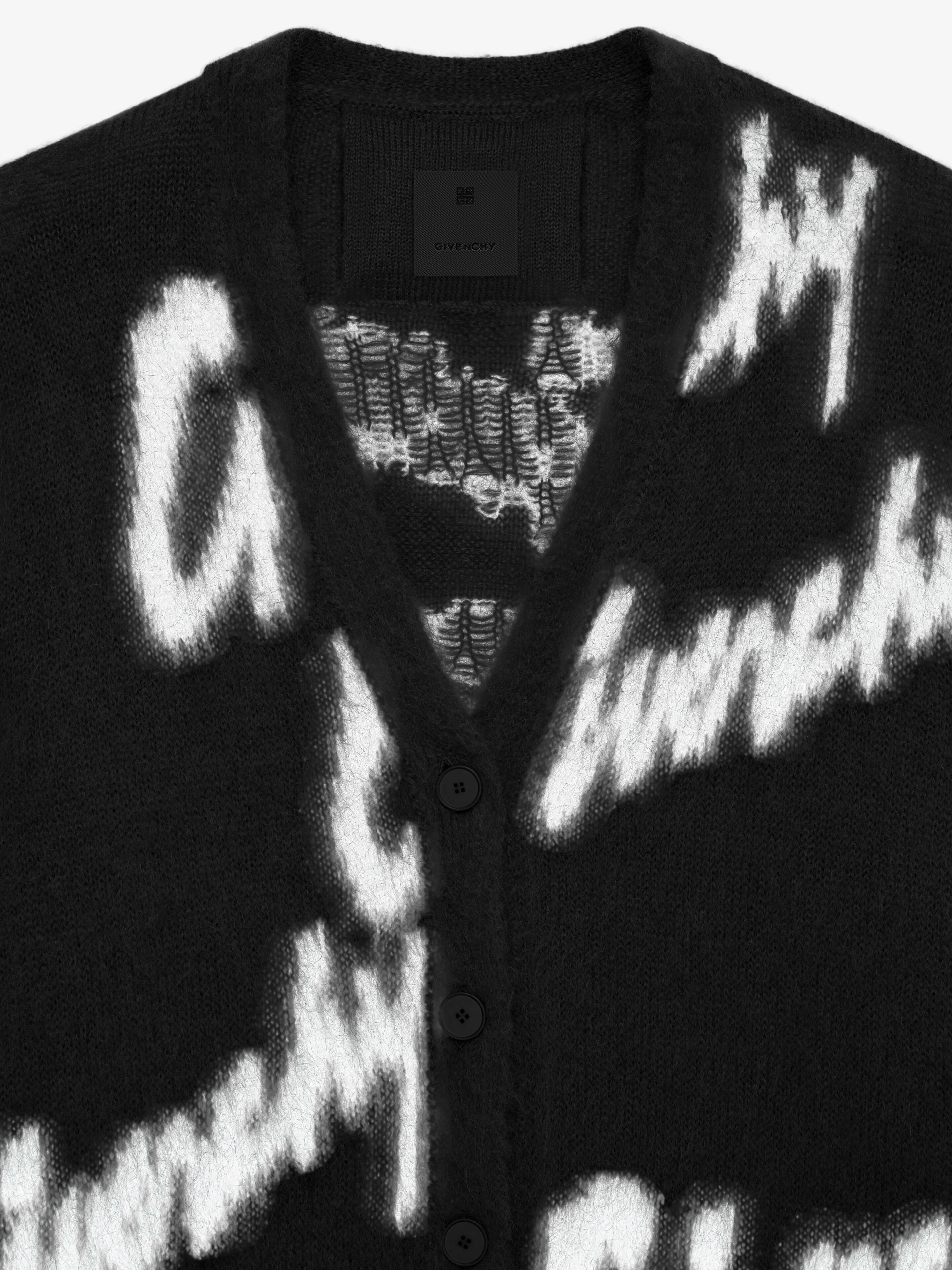 CARDIGAN IN ALL-OVER GIVENCHY INTARSIA MOHAIR AND WOOL - 5
