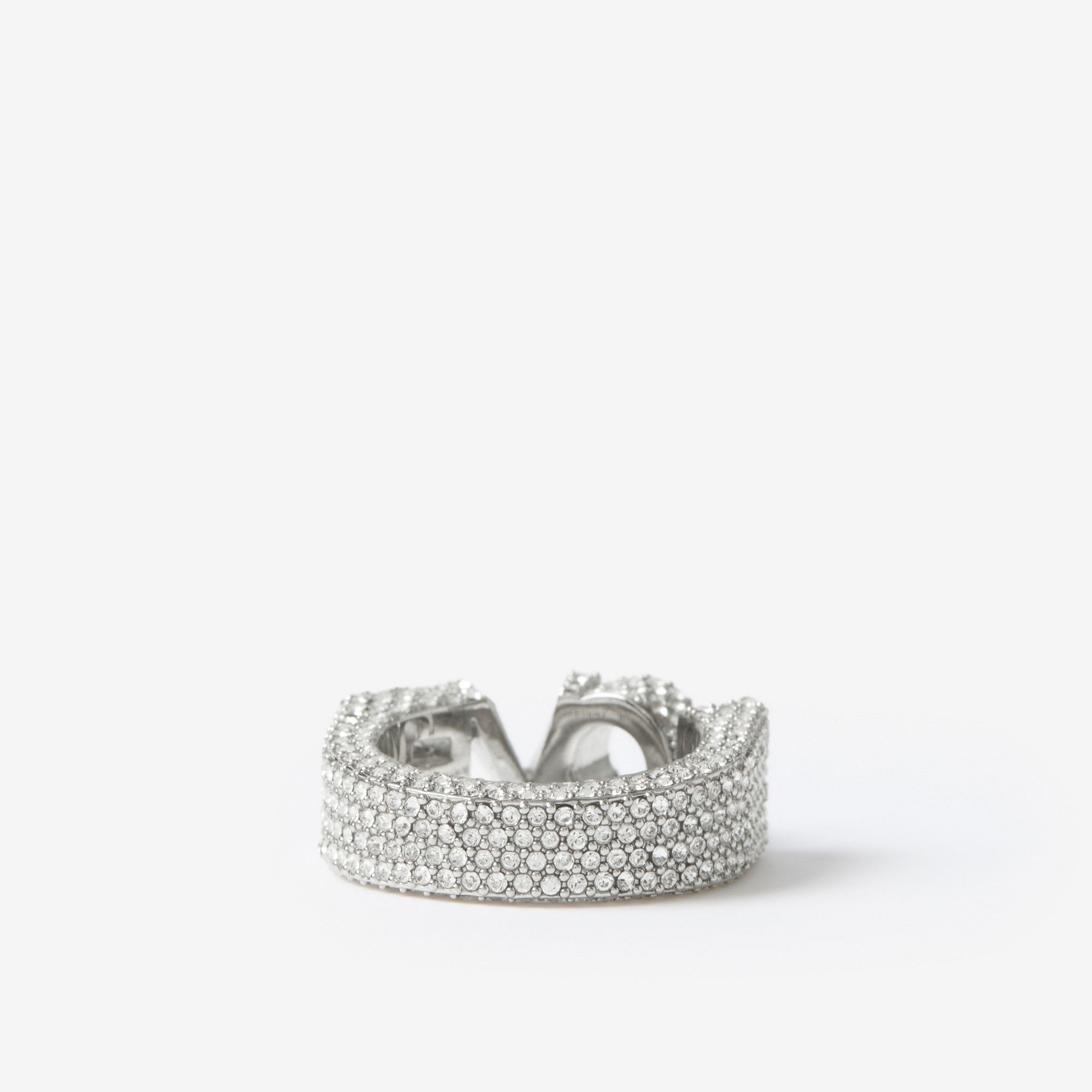 Crystal Detail Palladium-plated Love Ring - 2