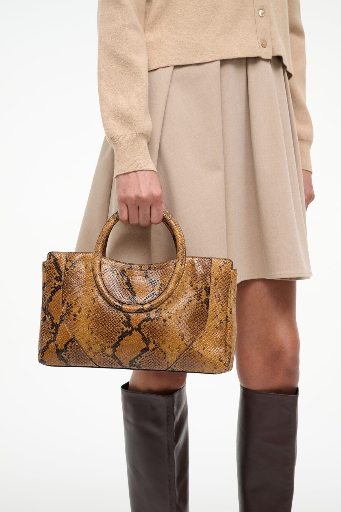 STAUD MAUDE MINI SATCHEL BAG SNAKE - 2