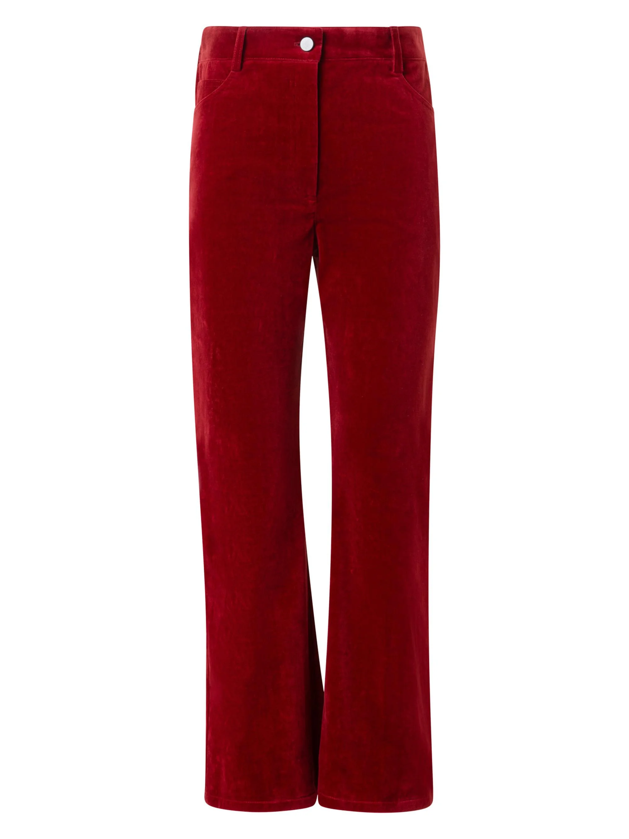 Women's Cali Velvet Boot-Cut Crop Pants - Cranberry - 1