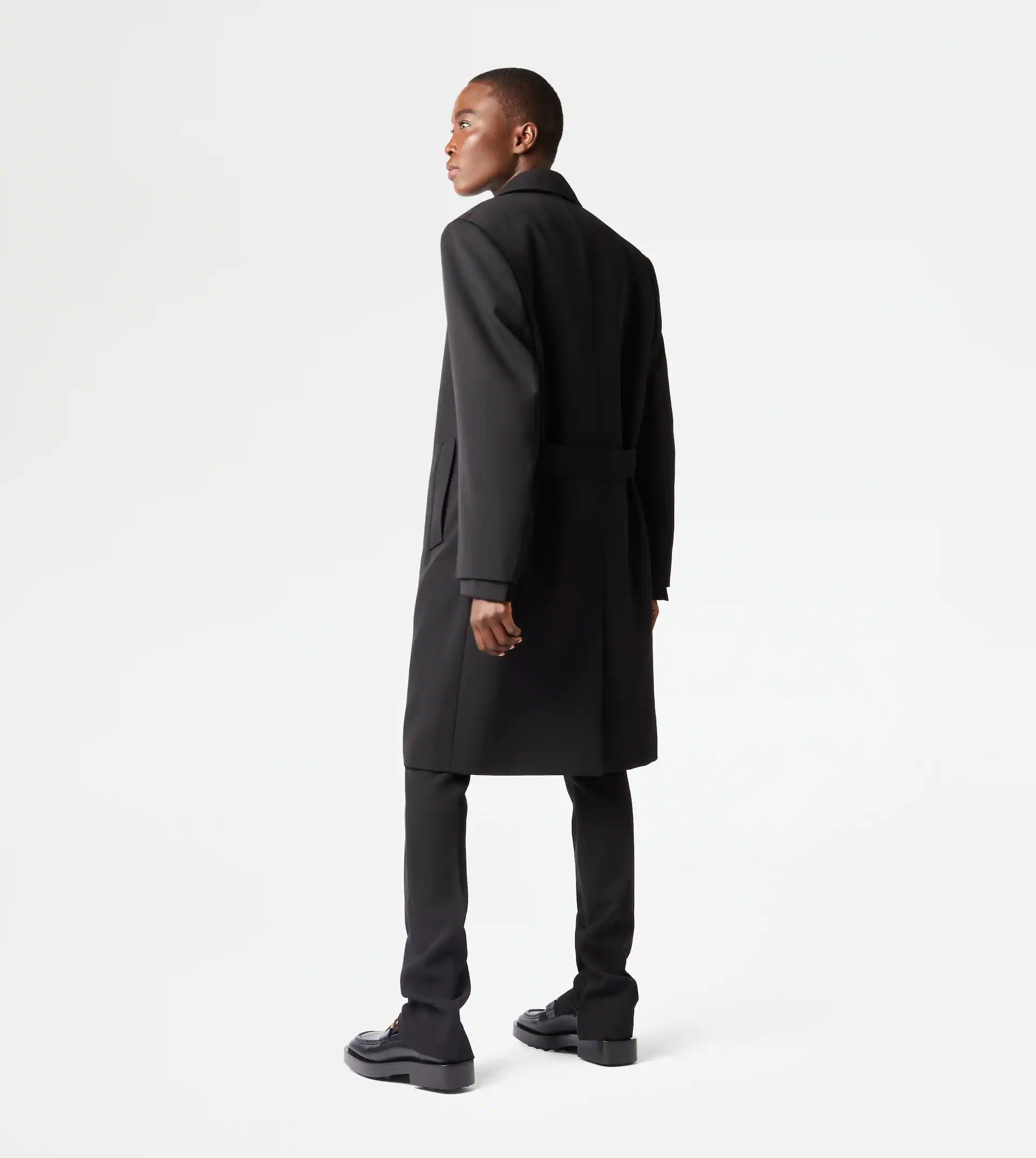 OVER COAT IN WOOL - BLACK - 3