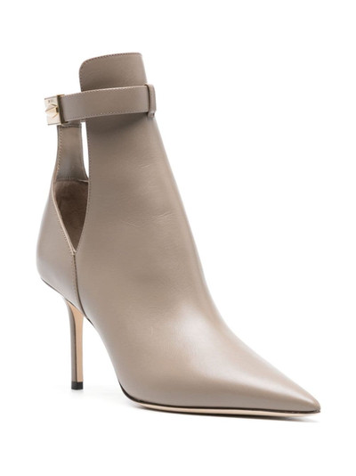JIMMY CHOO Nell 85mm leather ankle boots outlook