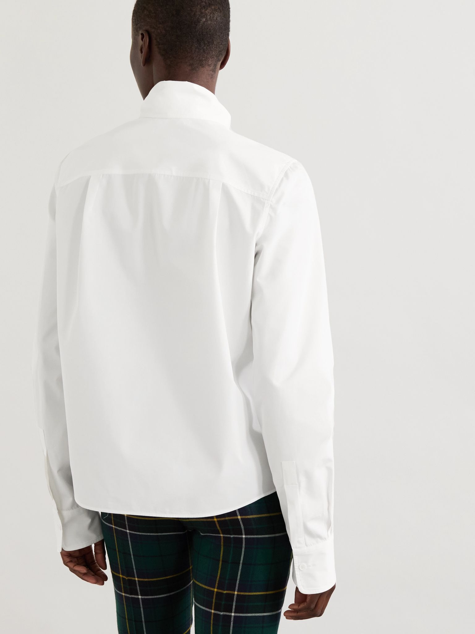 Tie-neck cotton-poplin shirt White - 3