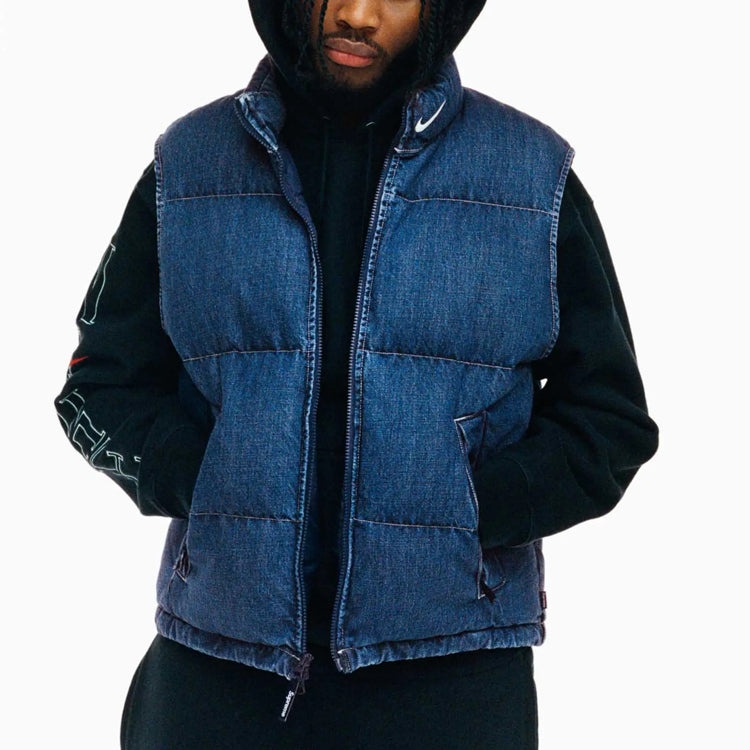 Supreme x Nike Denim Puffer Vest 'Navy Red White' SUP-SS24-163 - 3