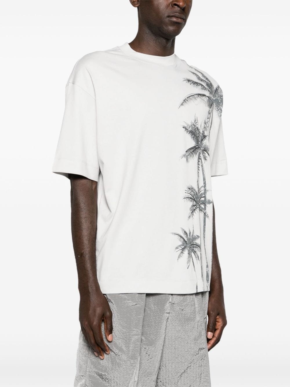 palm tree-print cotton T-shirt - 3