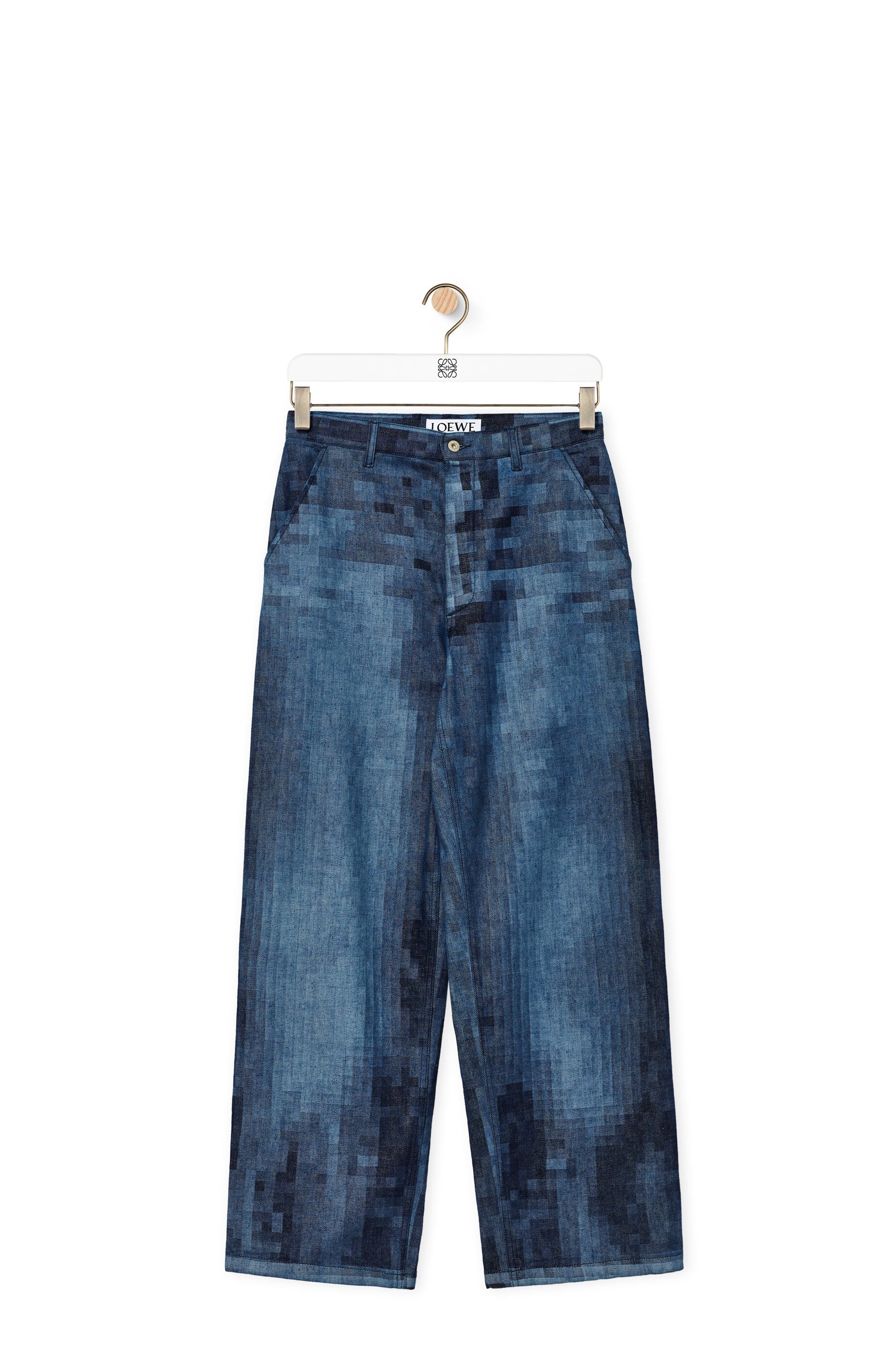 Pixelated baggy jeans in denim - 1