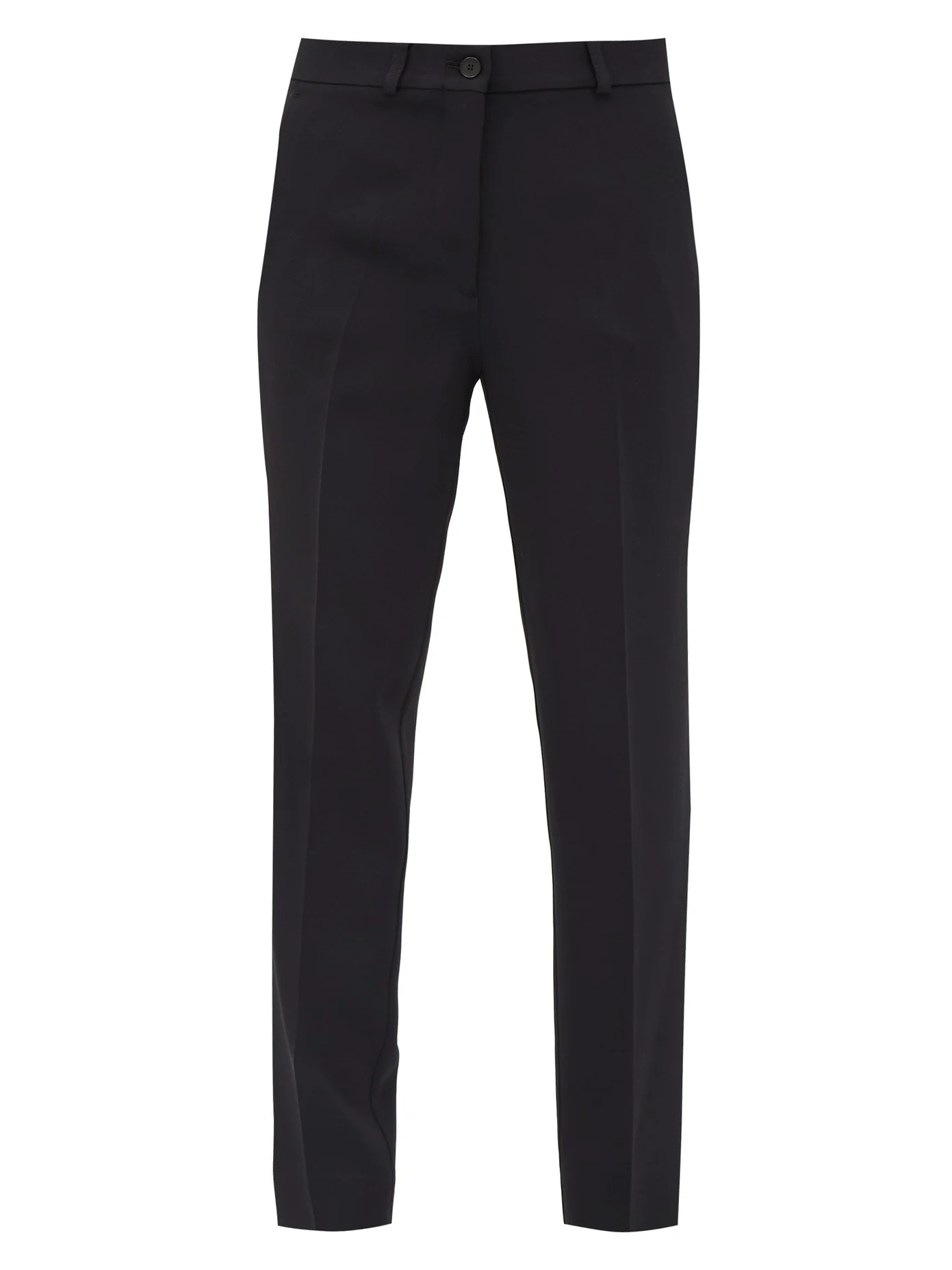 Pleated cady straight-leg trousers - 1