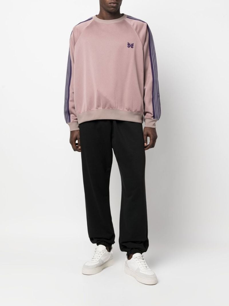 stripe-detail crewneck sweatshirt - 2