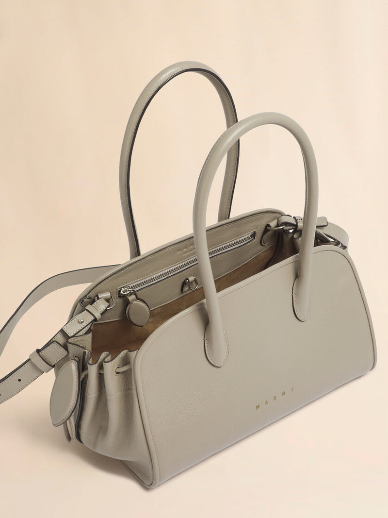 TAUPE LEATHER TULIPEA SMALL TOP-HANDLE 4