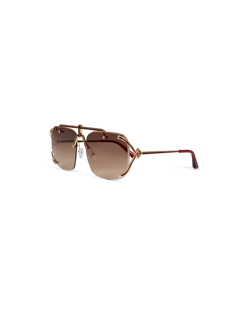 Gold & Brown The Pilot Sunglasses - 1