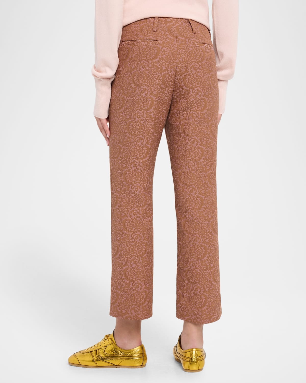 Paloma Brocade Straight-Leg Ankle Pants - 3