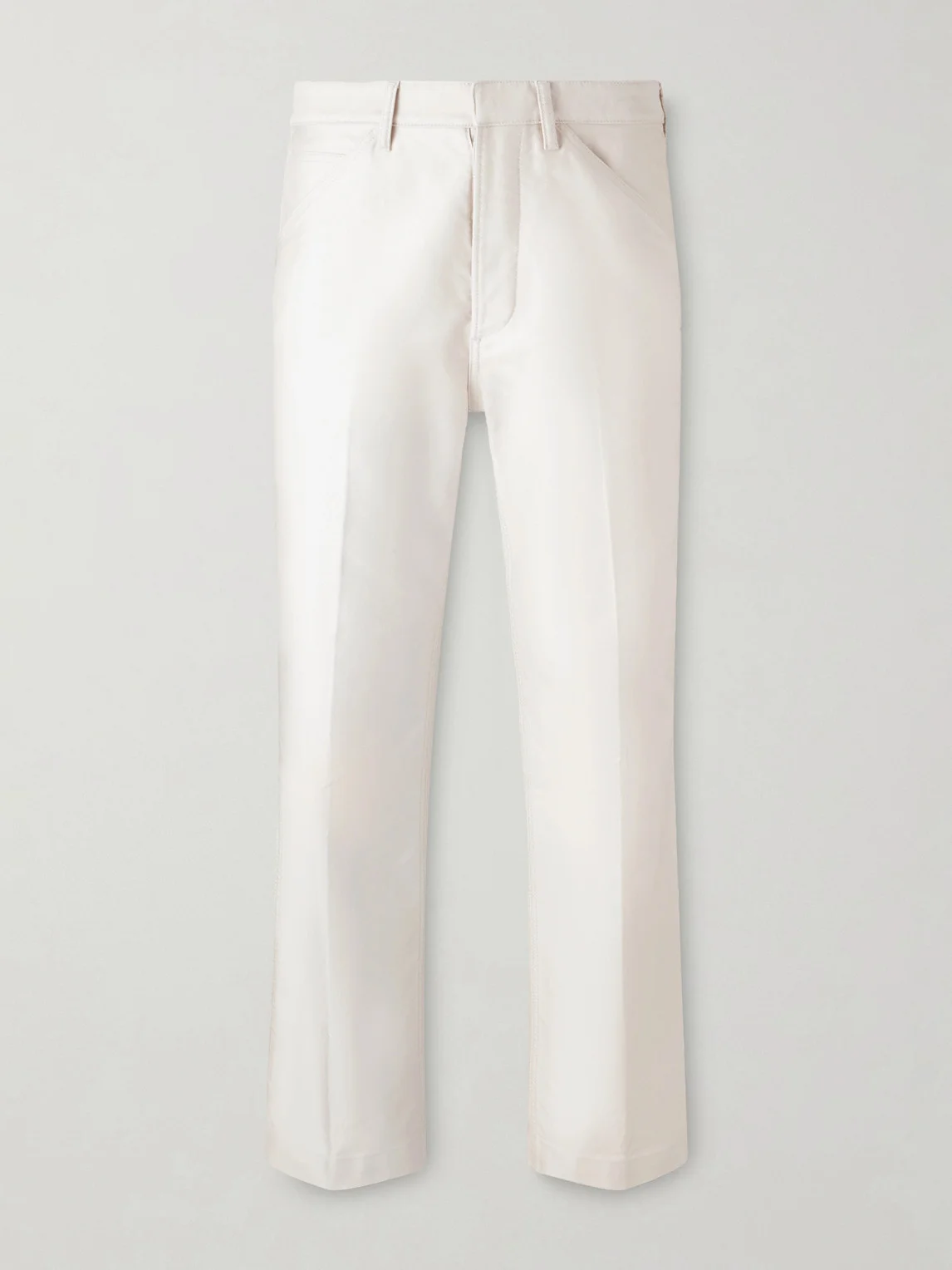 Straight-Leg Cotton-Satin Trousers - 1