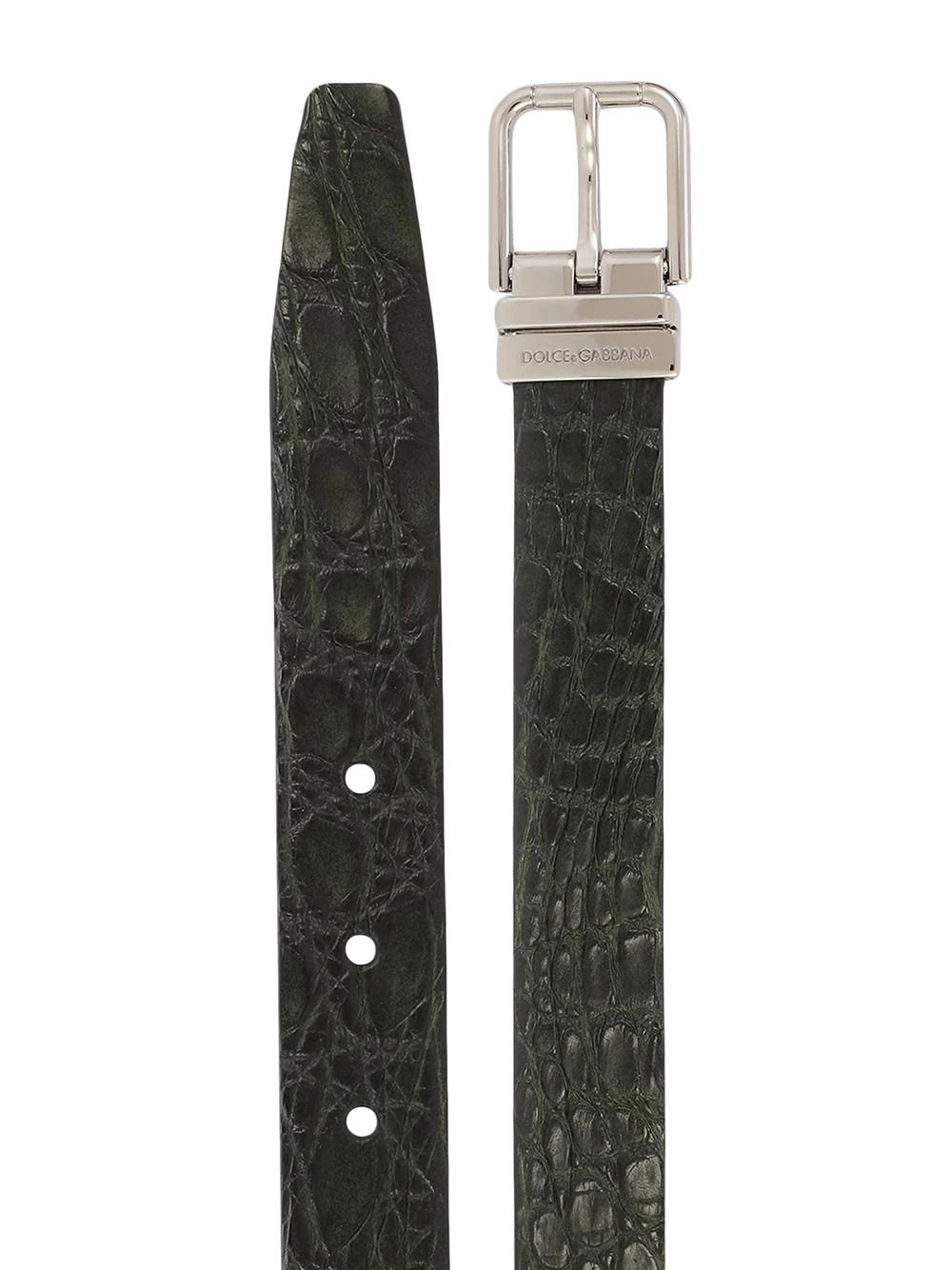 embossed square-buckle belt - 2
