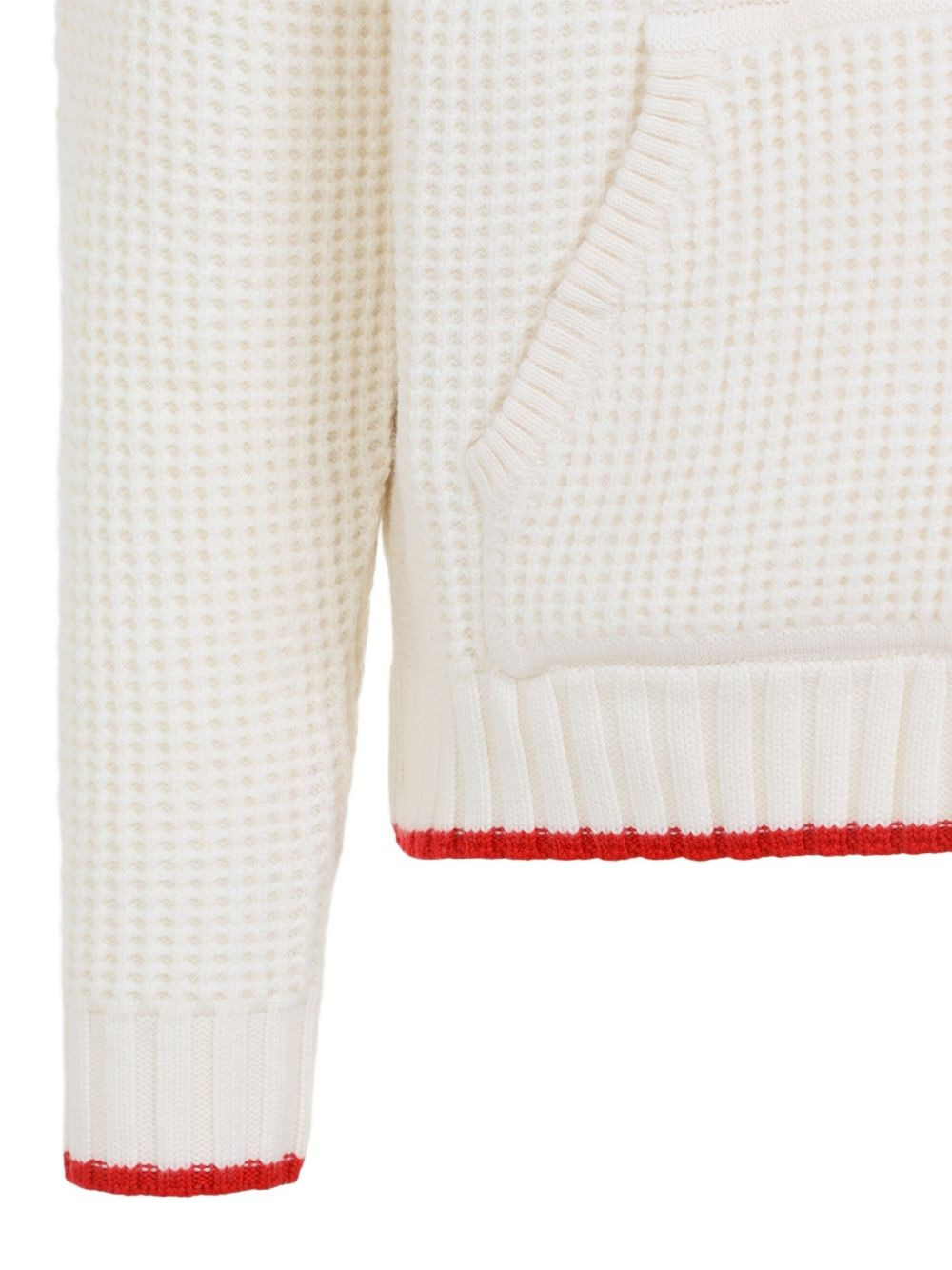 waffle-knit hooded sweater - 3
