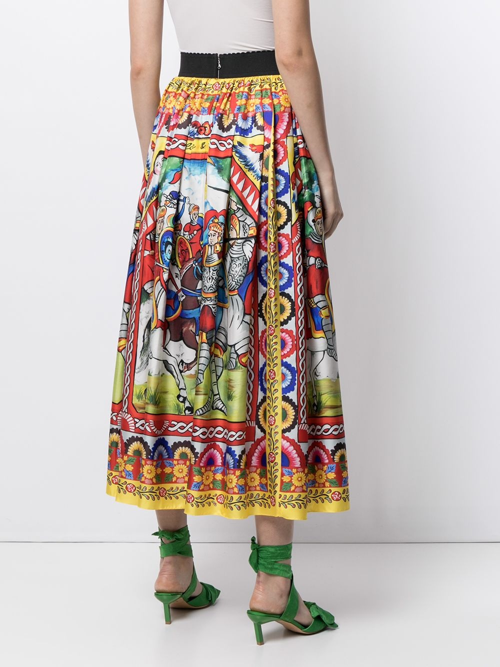 Carretto print midi skirt - 4