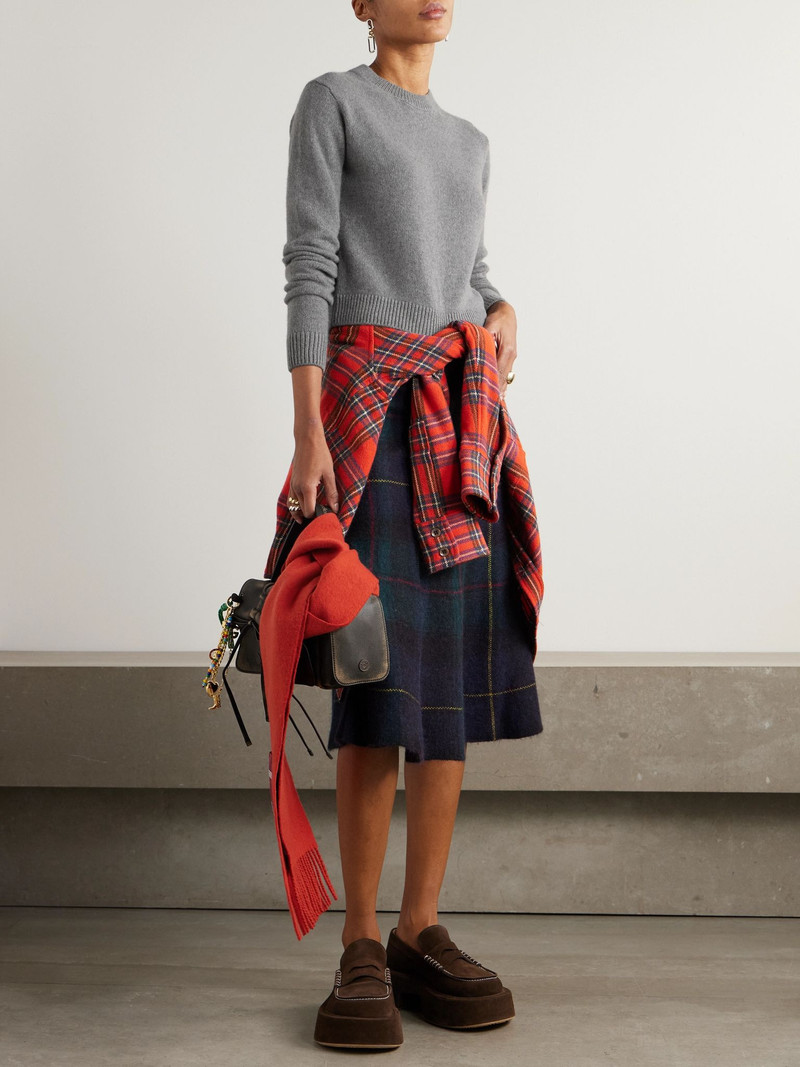 The Elder Statesman Cropped cashmere sweater Gray outlook