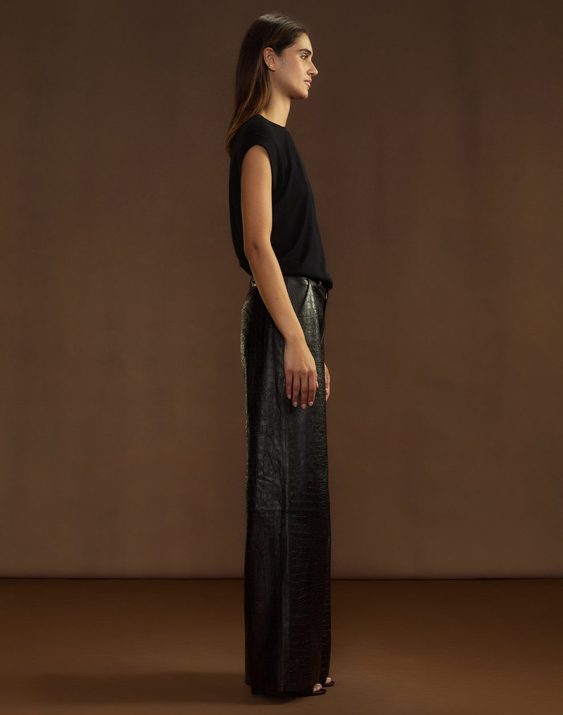 Embossed Leather Pants 4