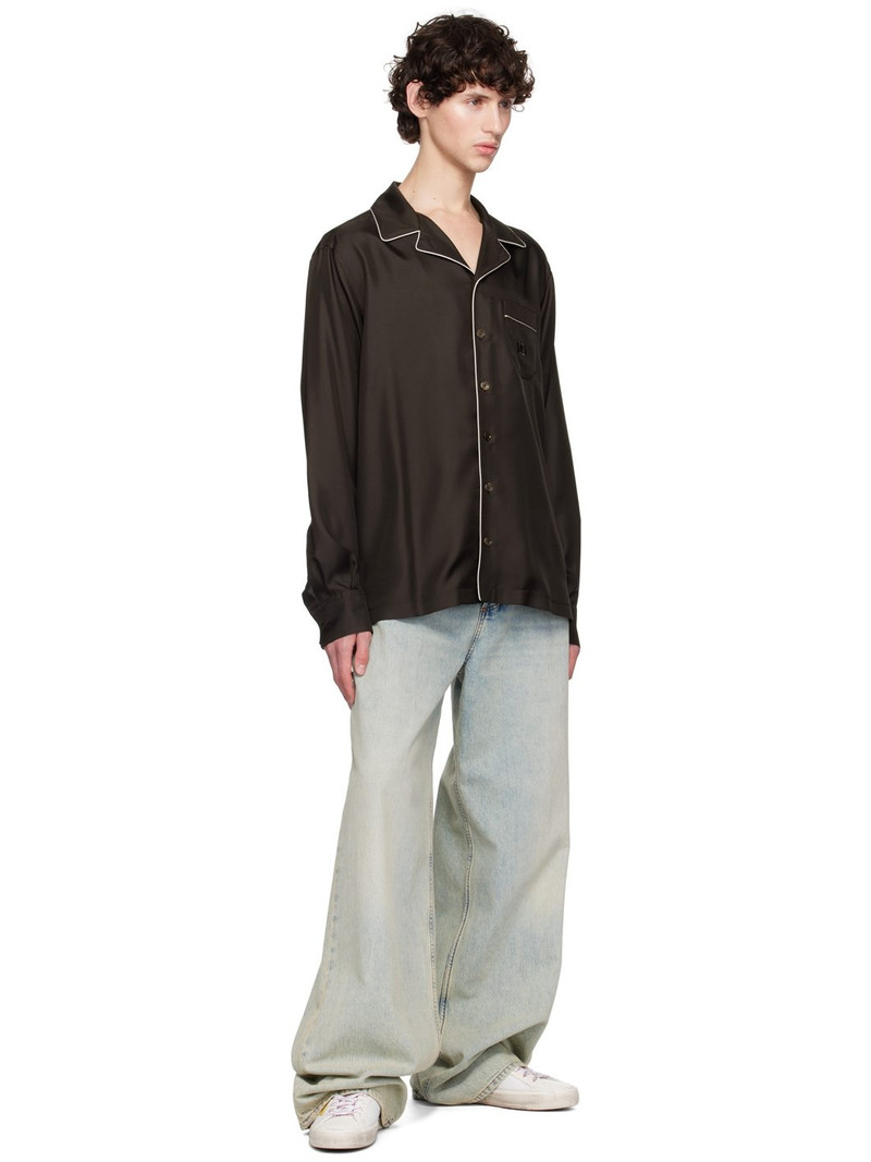 Dolce & Gabbana Brown DG Embroidery Shirt outlook