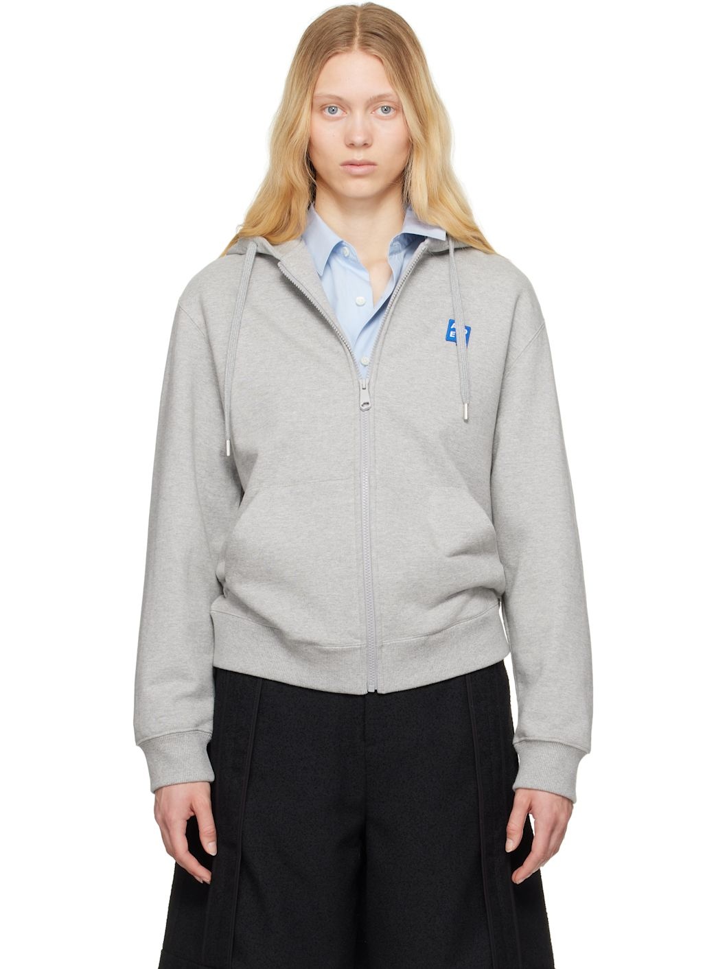 Gray Sig; TRS Tag 01 Zip-Up Hoodie - 1